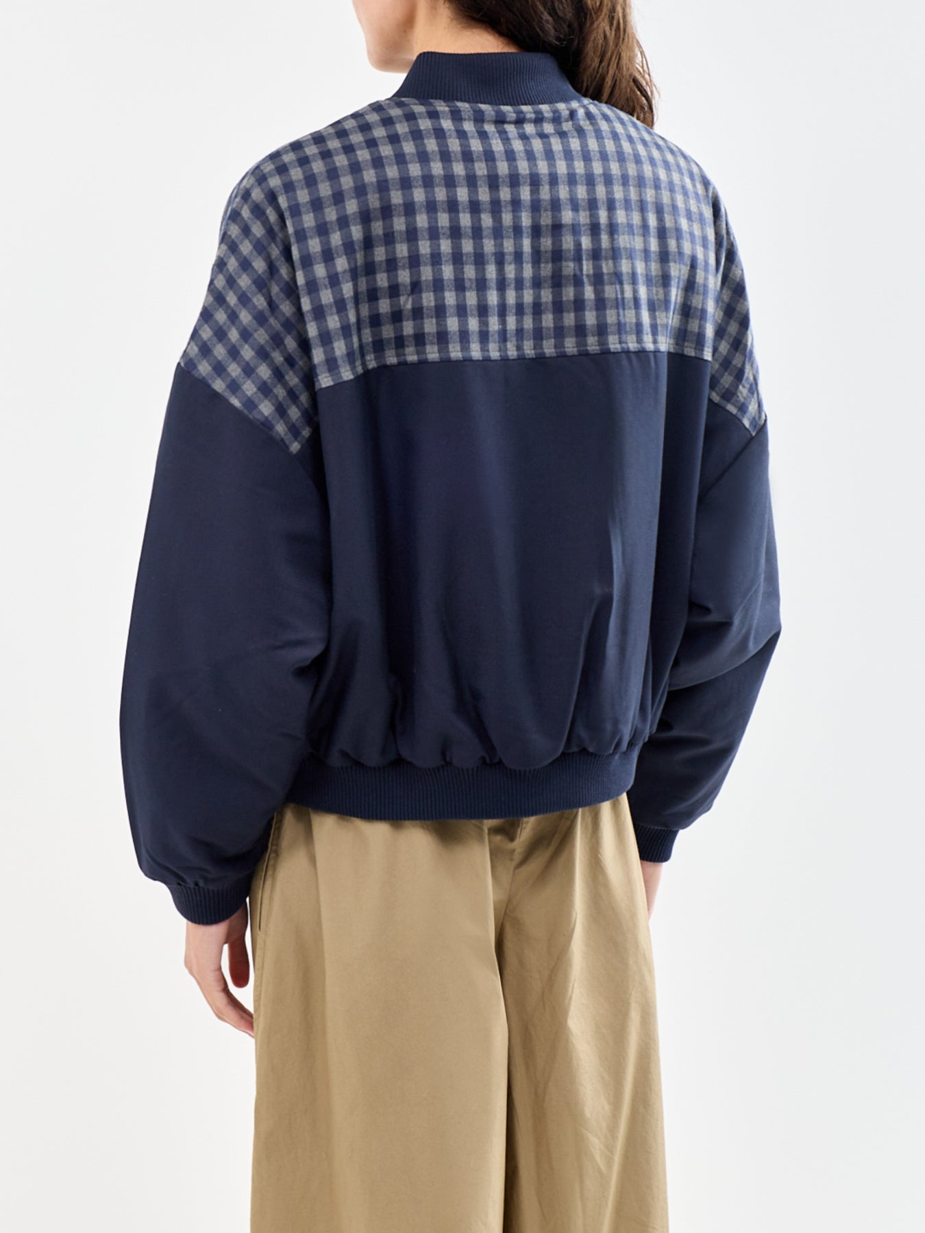 Cotton Hadong Bomber Jacket - Navy