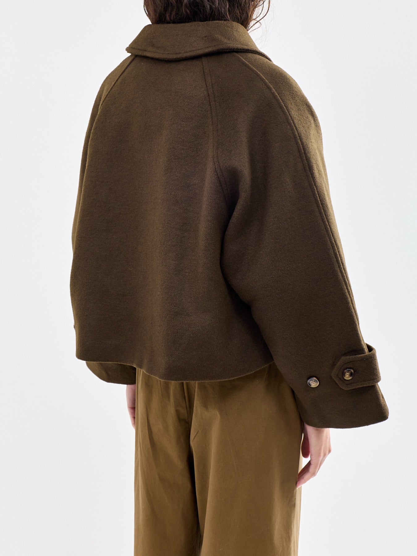 Wool Blend Pembroke Coat - Khaki
