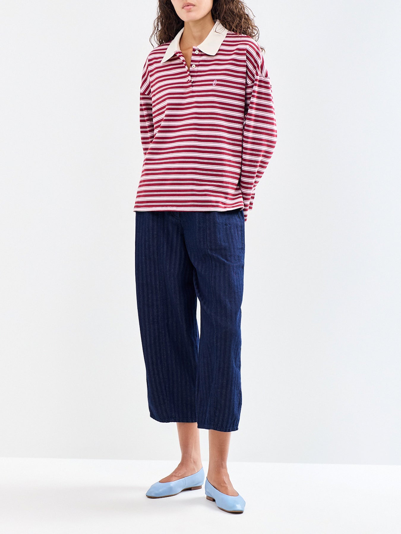 Rumoi Cotton-Blend Polo Top Red