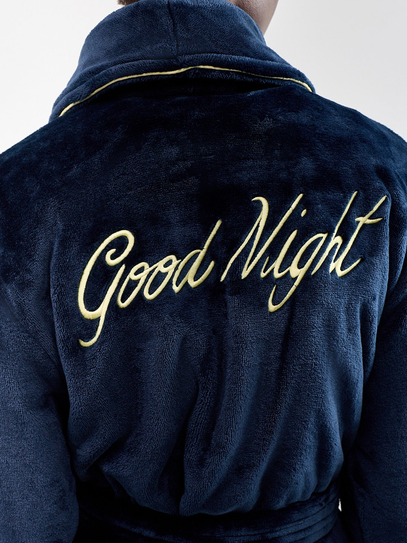 Good Night Recycled Polyester Dressing Gown Navy