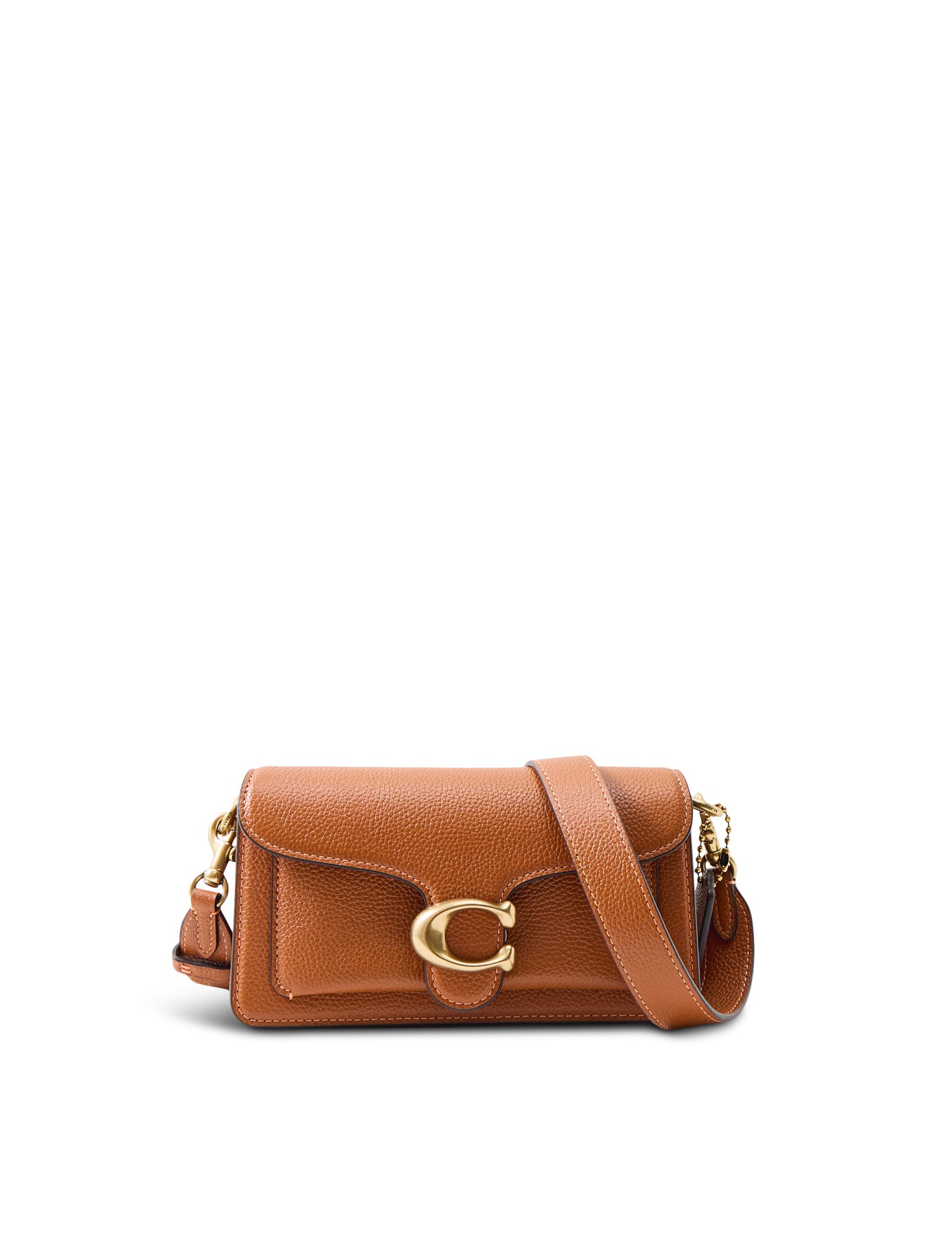 Tabby 20 Polished Pebble Leather Shoulder Bag Tan