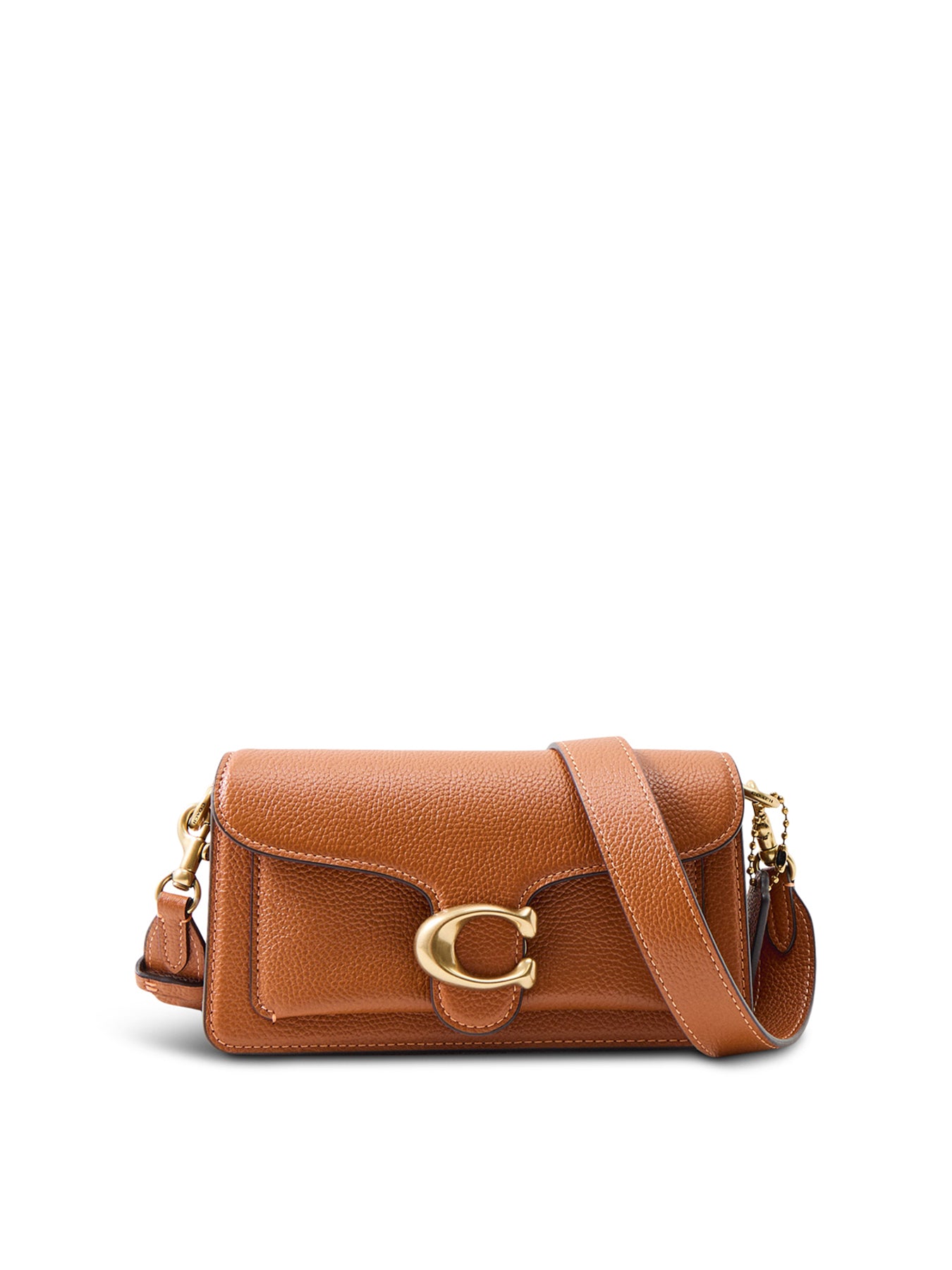 Tabby 20 Polished Pebble Leather Shoulder Bag Amber Brown