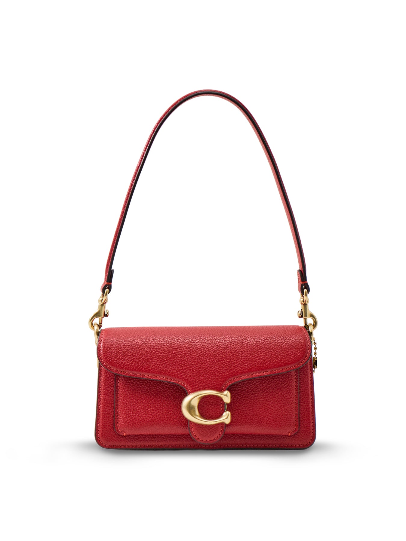 Polished Pebble Leather Tabby Shoulder Bag B4 Poppy