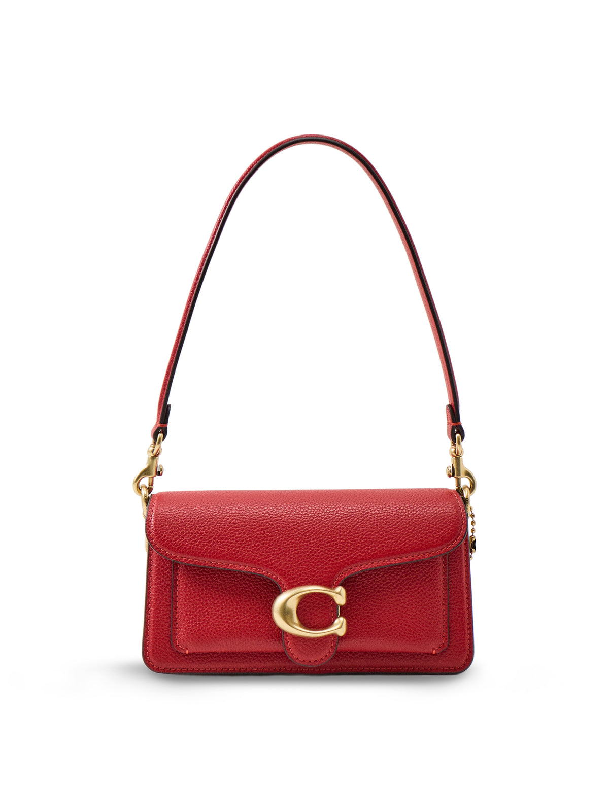 Polished Pebble Leather Tabby Shoulder Bag B4 Poppy