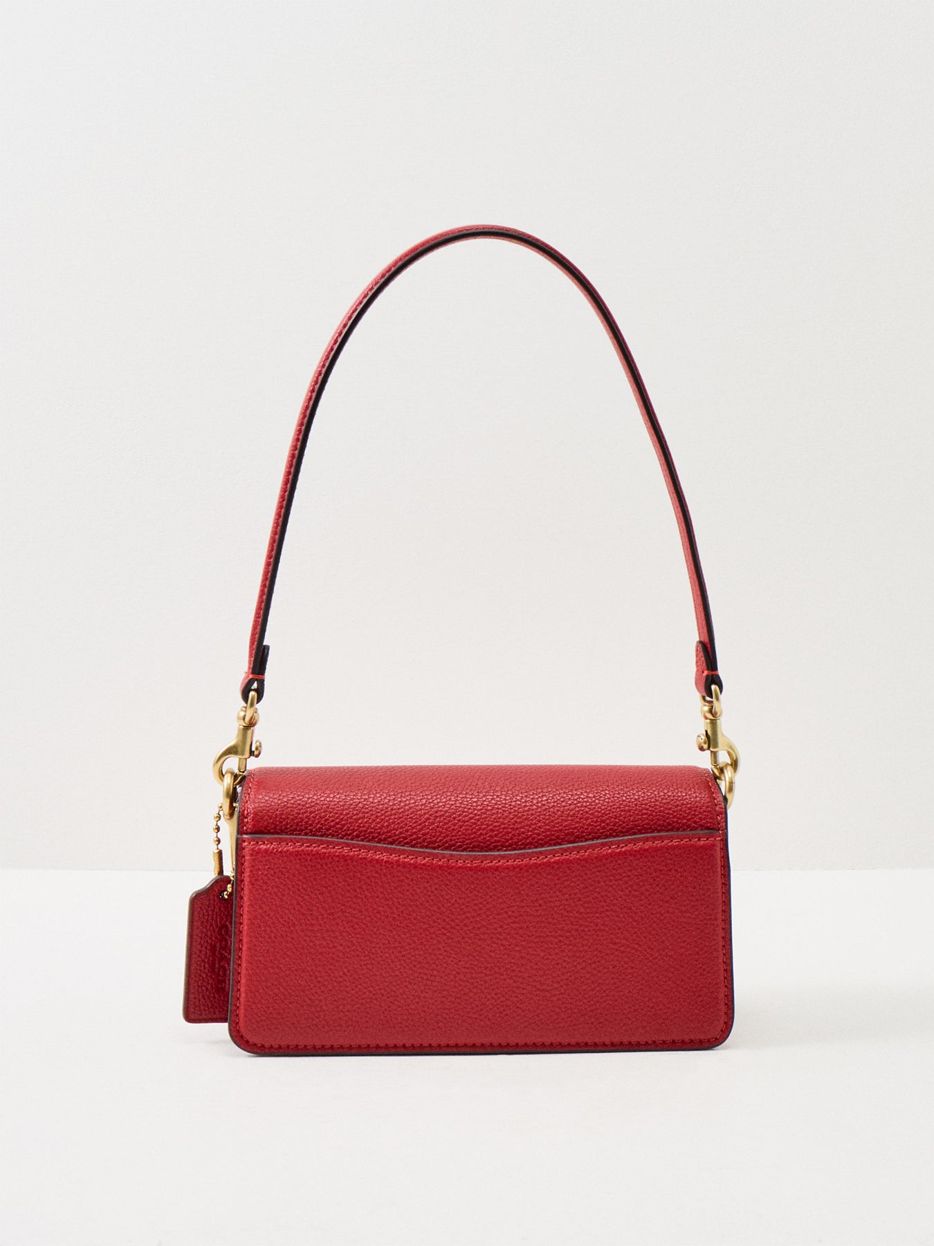 Polished Pebble Leather Tabby Shoulder Bag B4 Poppy