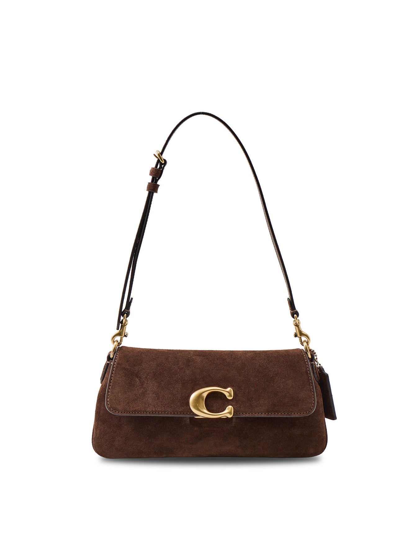 Suede Jet Shoulder Bag B4 Dark Chocolate