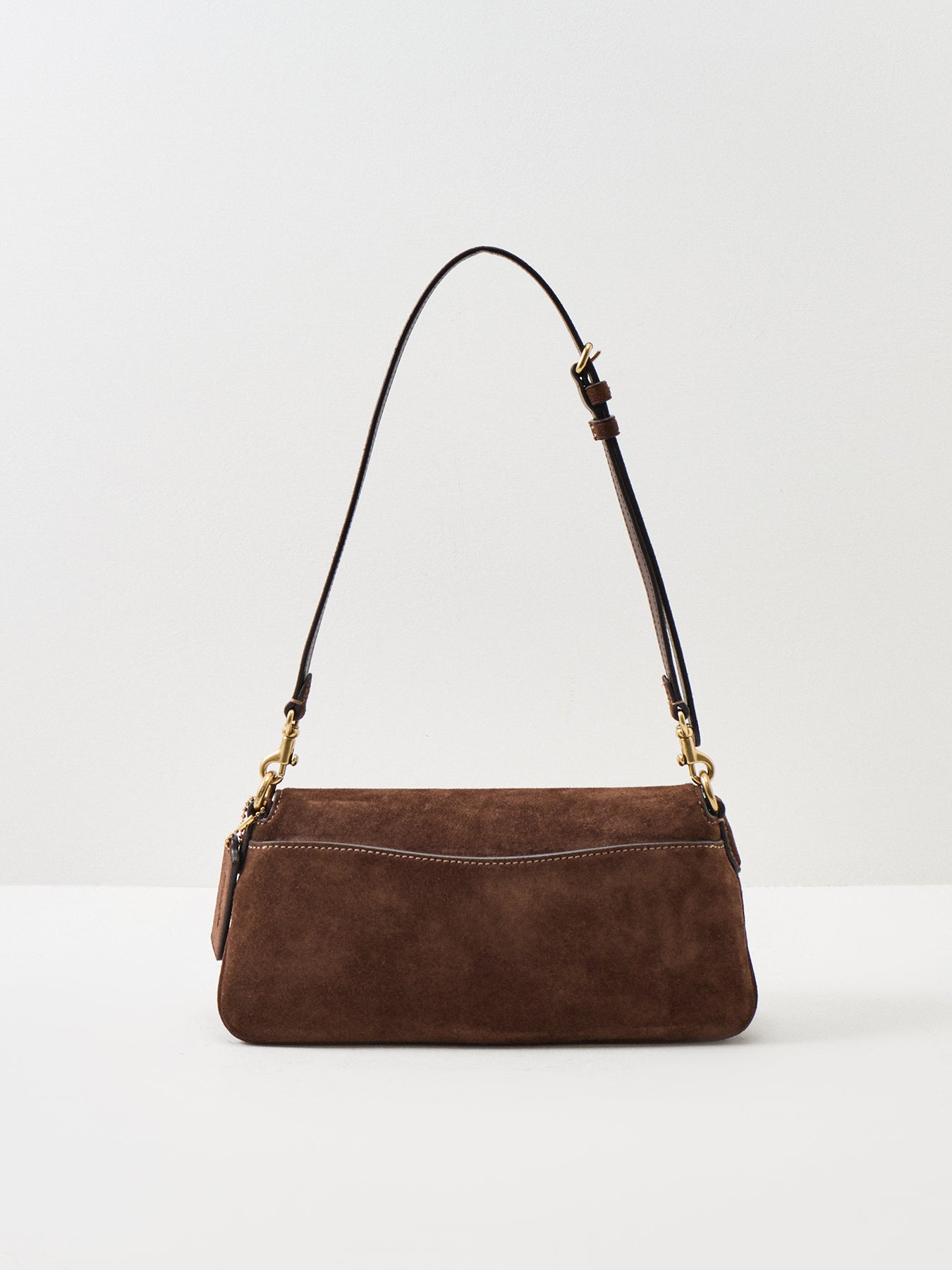 Suede Jet Shoulder Bag B4 Dark Chocolate