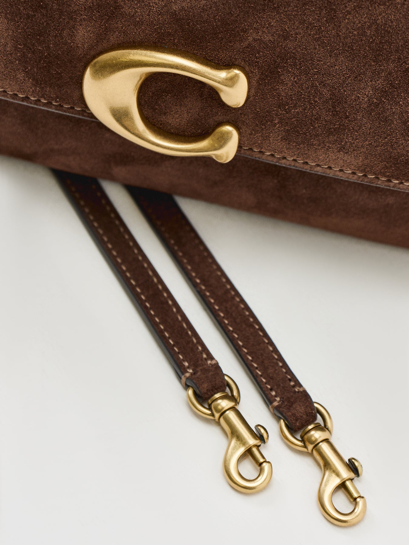 Suede Jet Shoulder Bag B4 Dark Chocolate