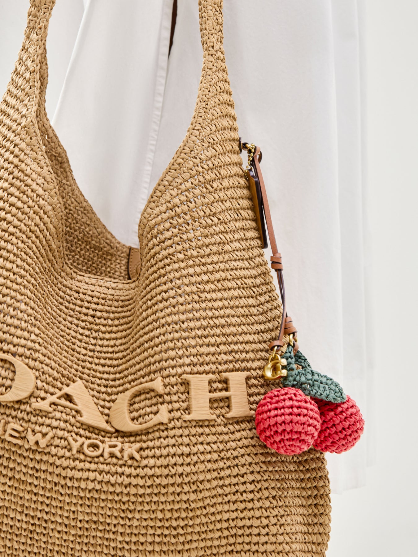 Coach Straw Cherries Bag Charm