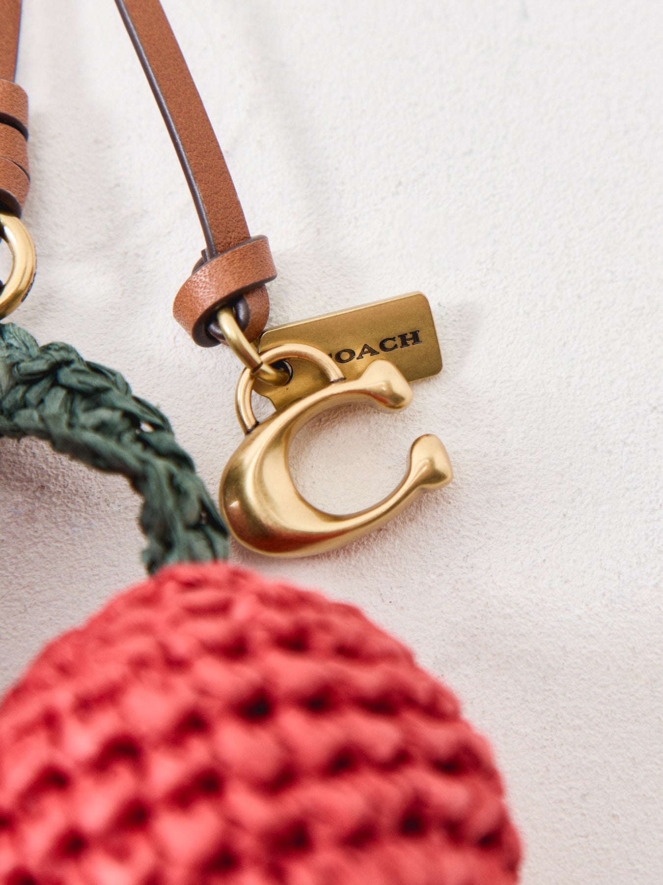 Coach Straw Cherries Bag Charm