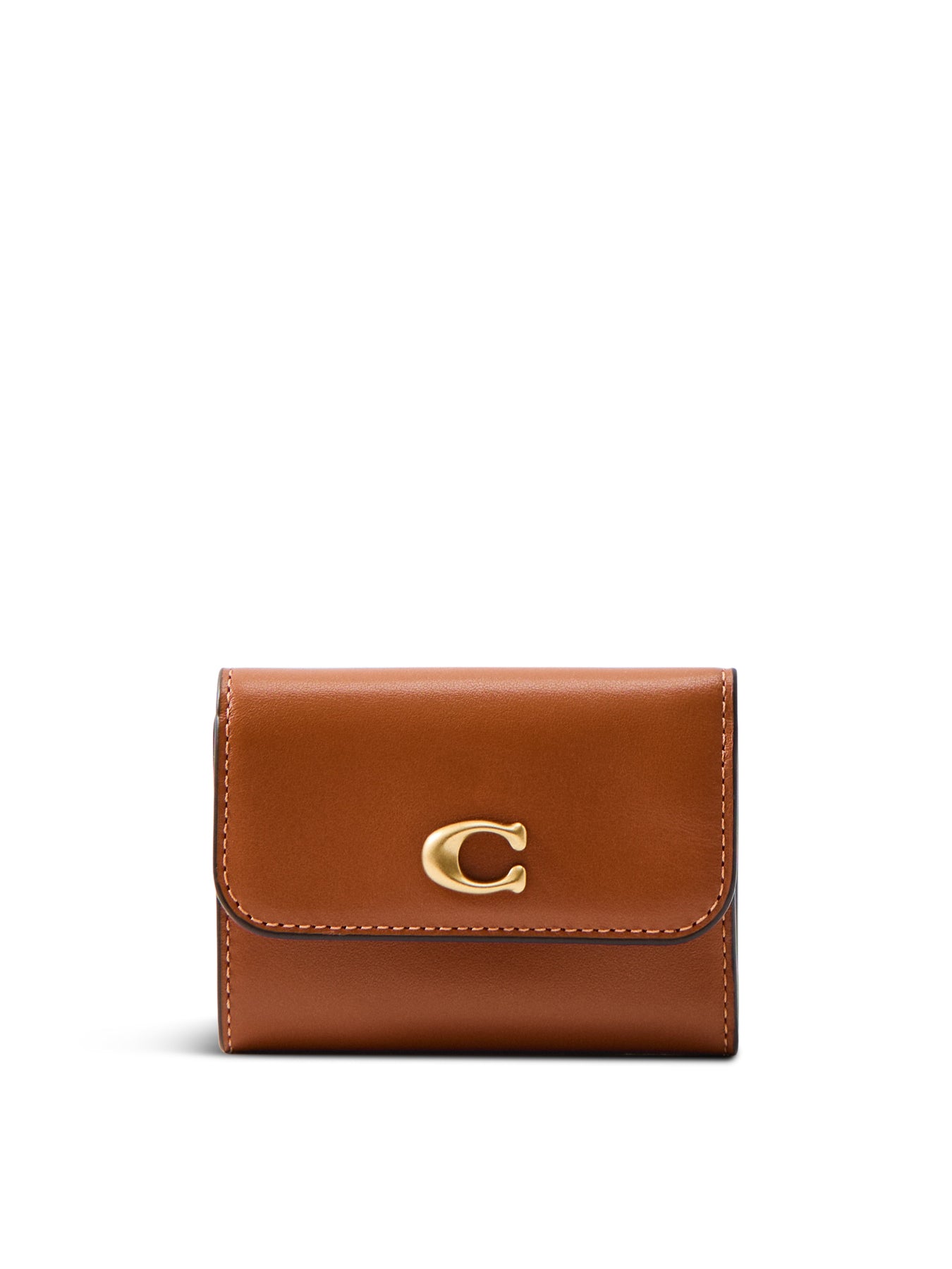Refined Leather Essential Zip Card Holder Amber Brown