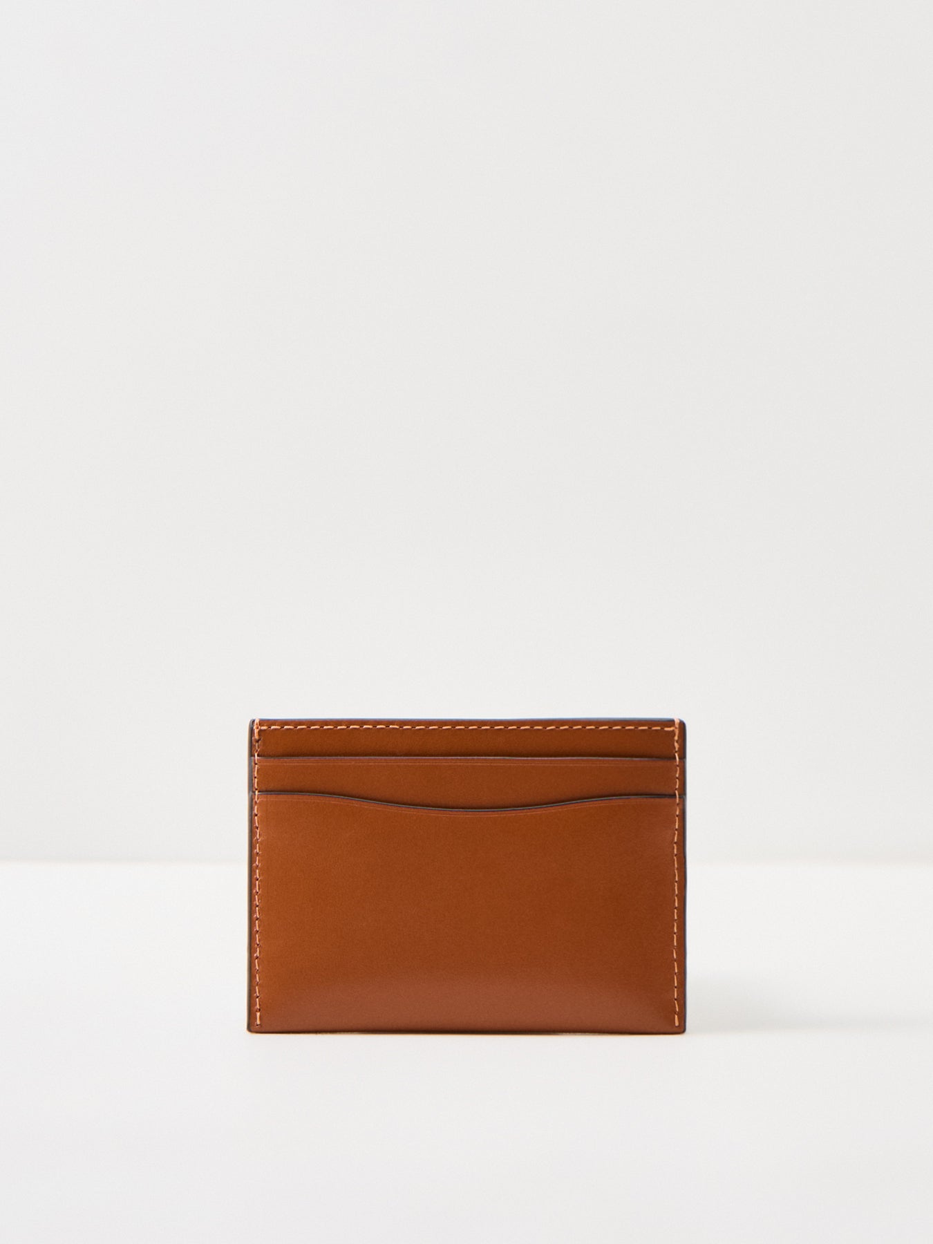 Refined Leather Essential Card Holder Amber Brown