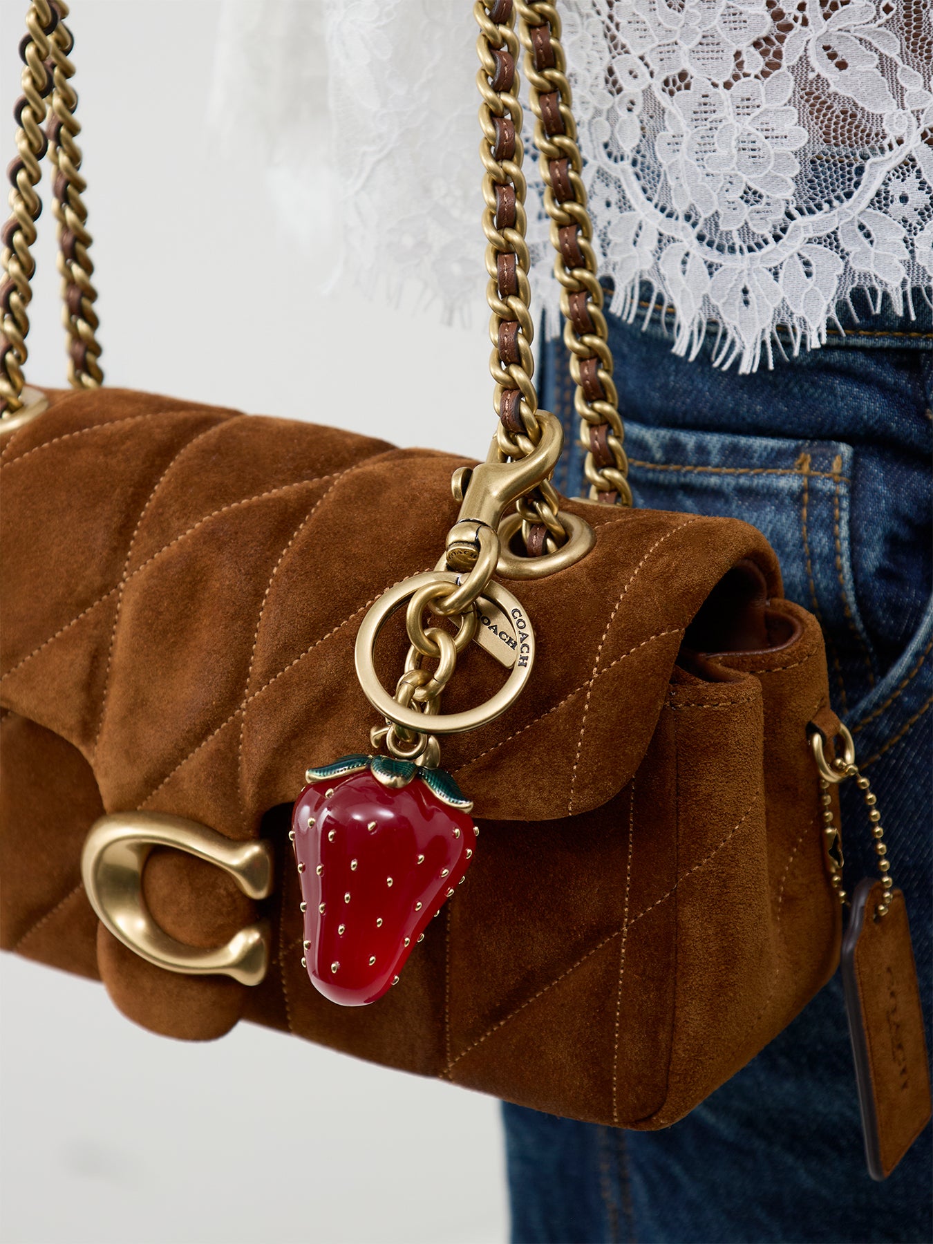 Strawberry Resin Bag Charm