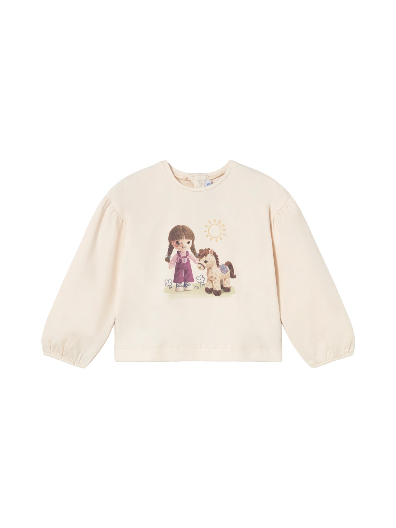 Baby Graphic Long Sleeve T-Shirt Cream