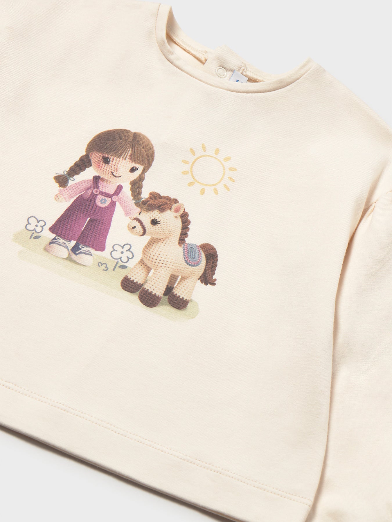 Baby Graphic Long Sleeve T-Shirt Cream