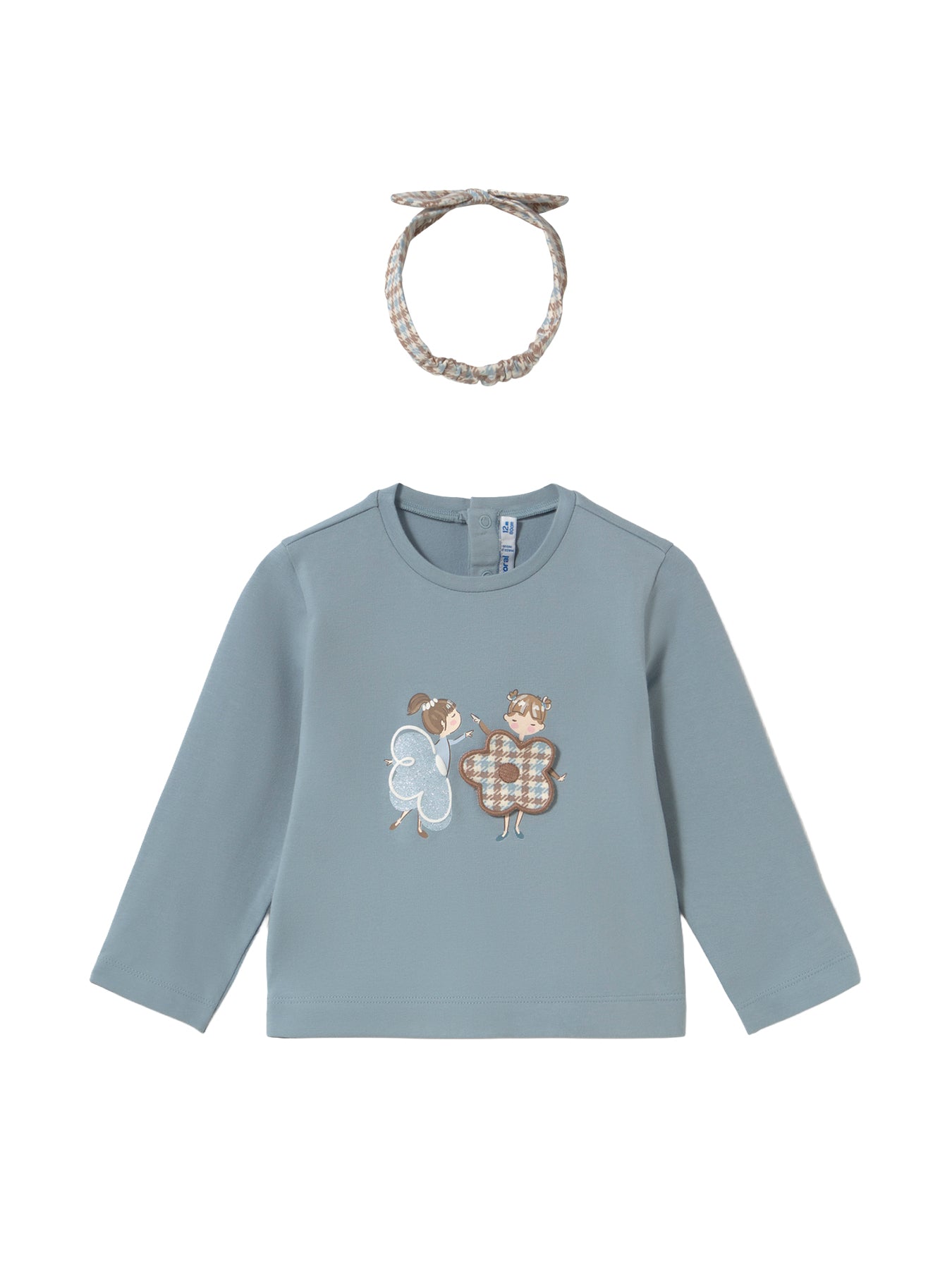 Baby Long Sleeve T-Shirt with Headband Multi