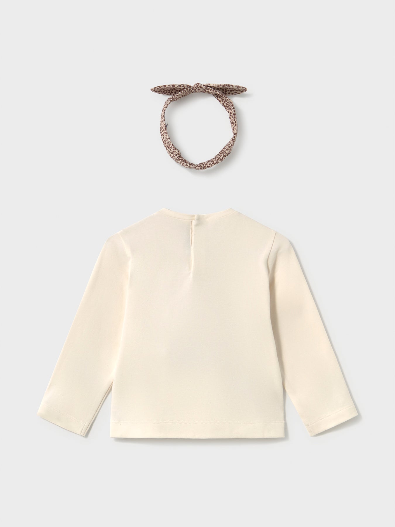 Baby Long Sleeve T-Shirt with Headpiece Cream