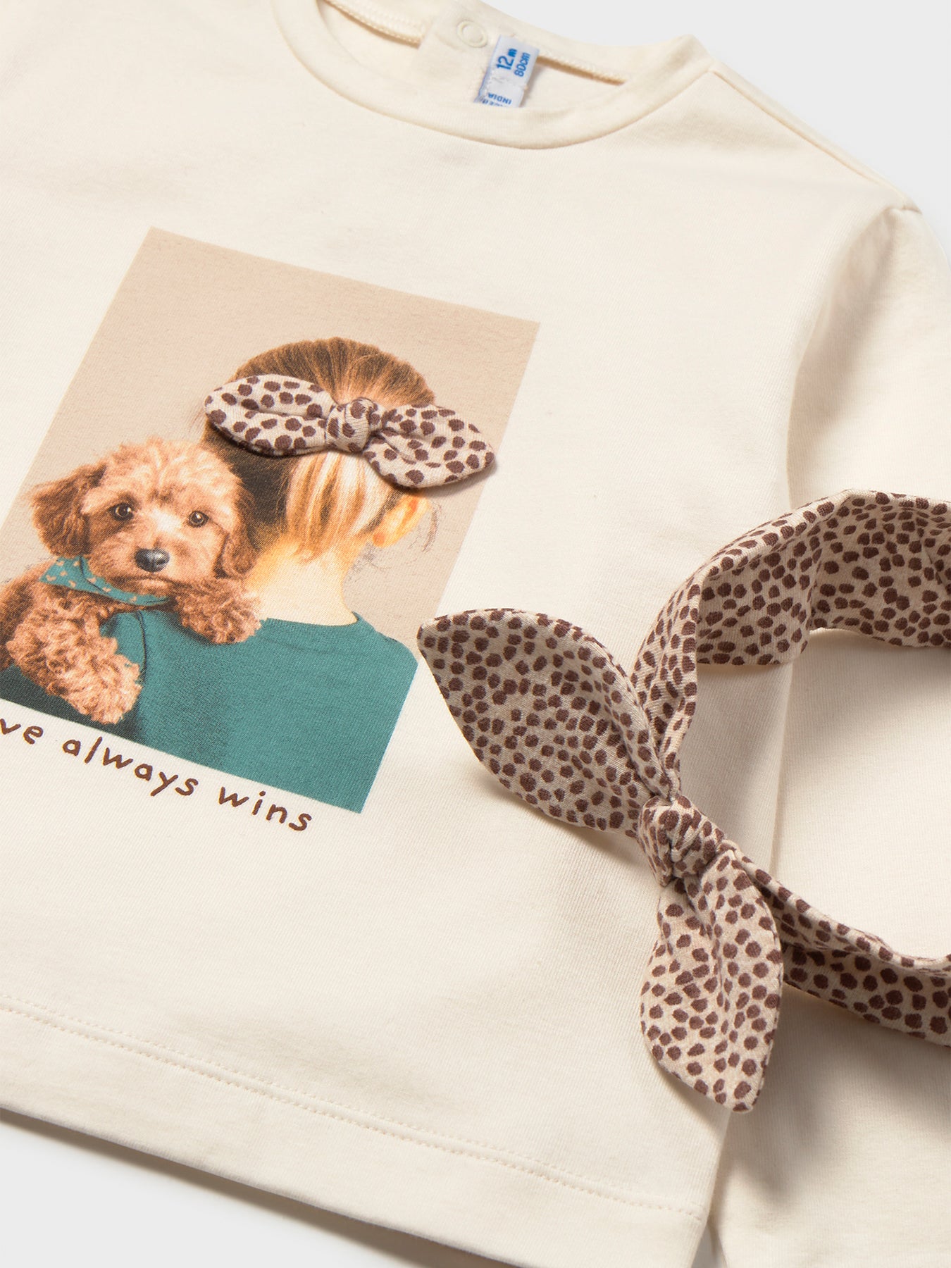 Baby Long Sleeve T-Shirt with Headpiece Cream