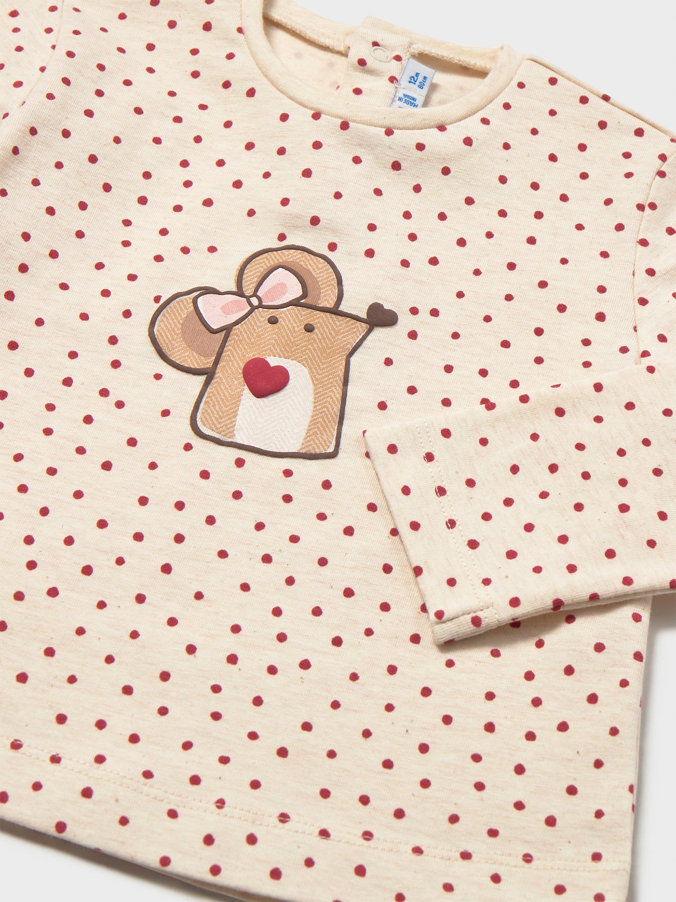 Baby Printed Long Sleeve T-Shirt Cream
