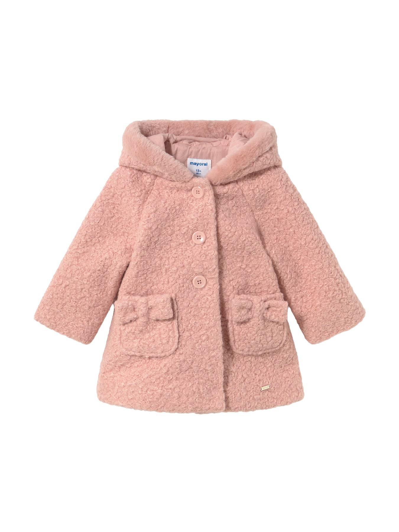 Kids' Hooded Bouclé Coat