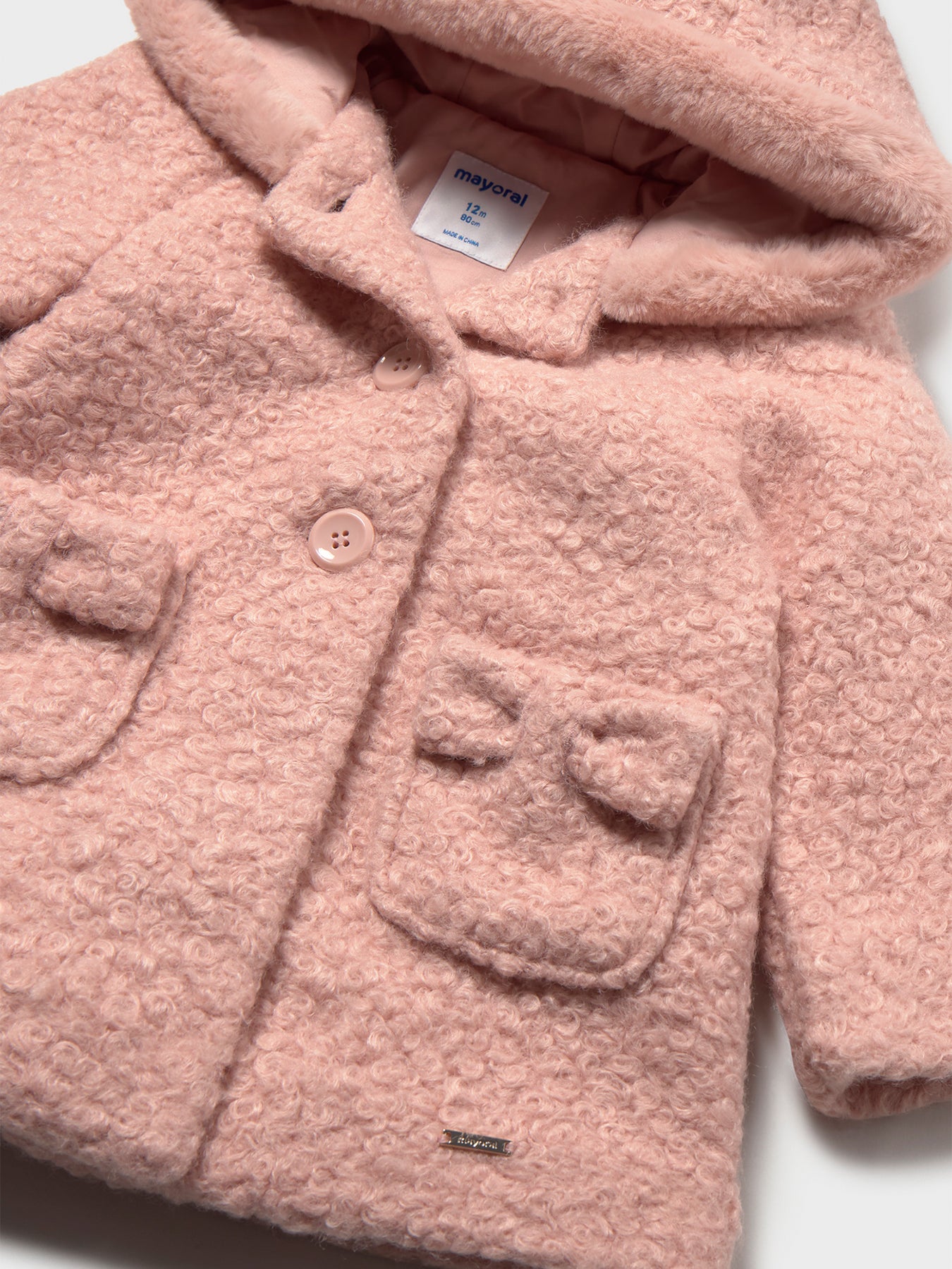 Kids' Hooded Bouclé Coat