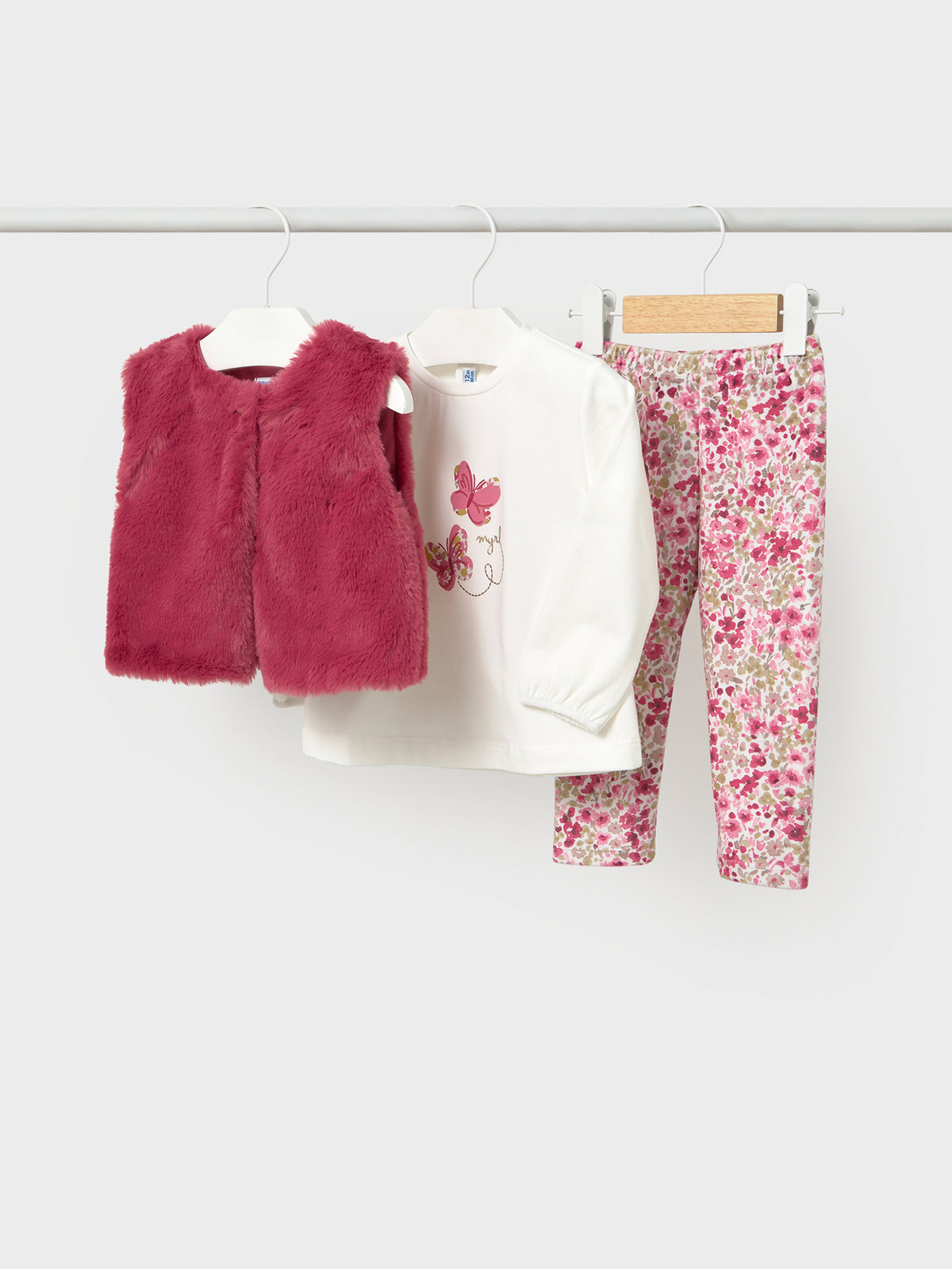 Faux Fur Baby Vest & Leggings Set