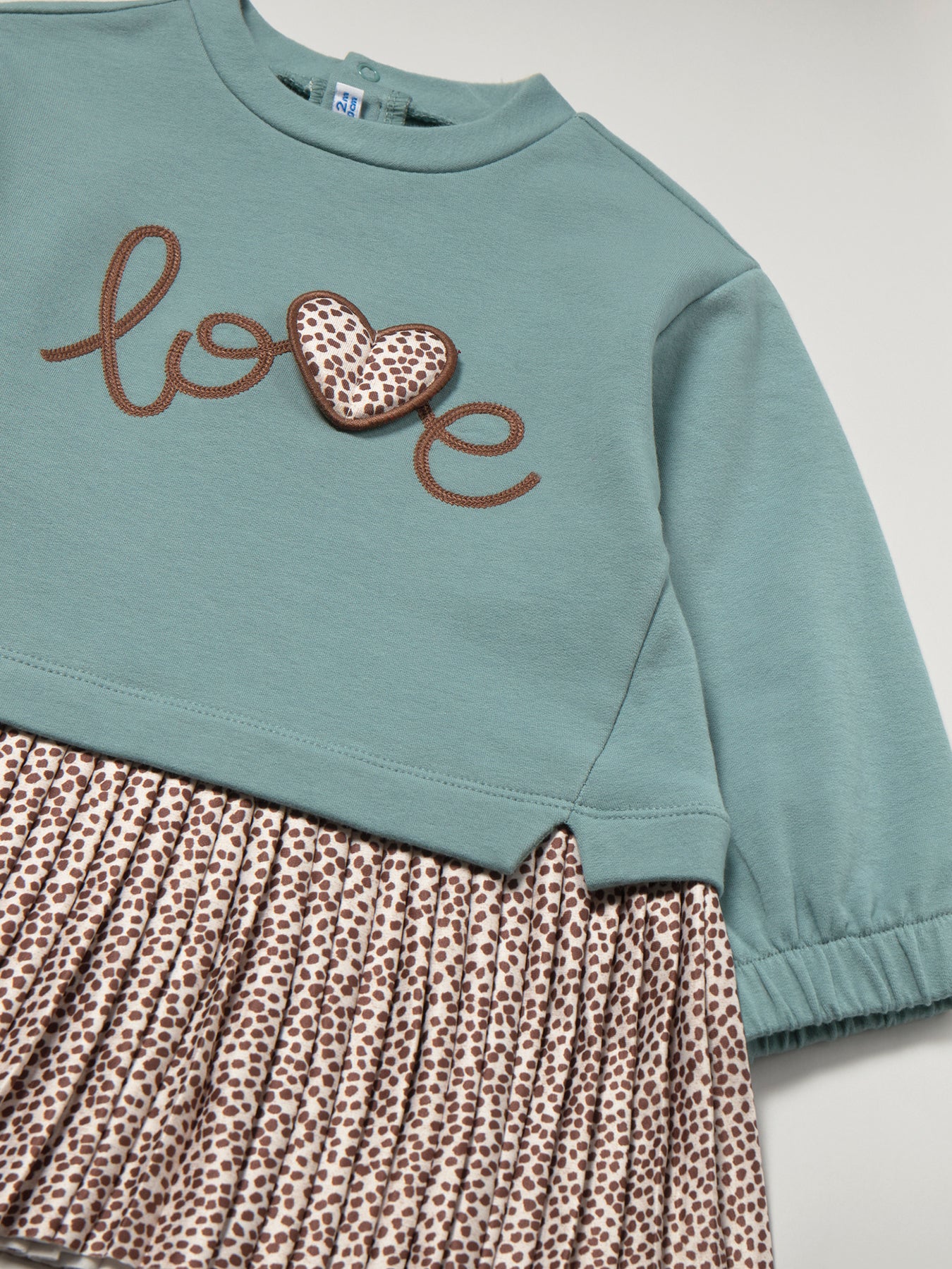 Kids' Cotton Blend Plush Combined Dress