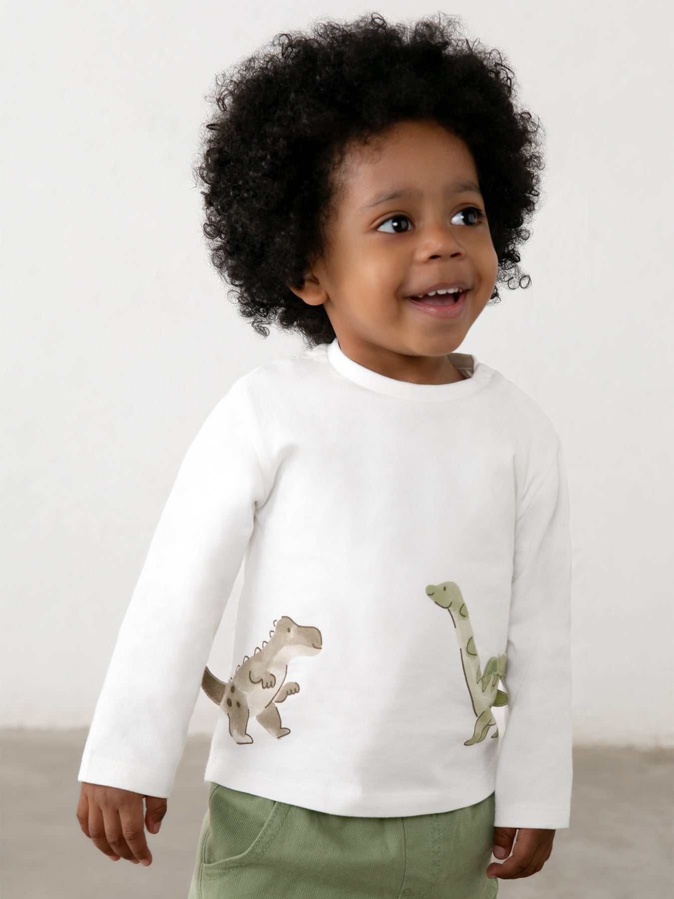 Baby Play Print Long Sleeve T-Shirt Cream