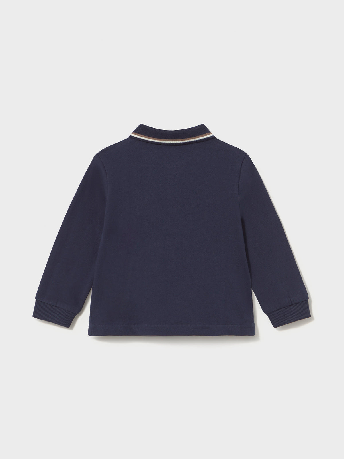 Cotton Long-Sleeved Baby Polo Shirt - Blue