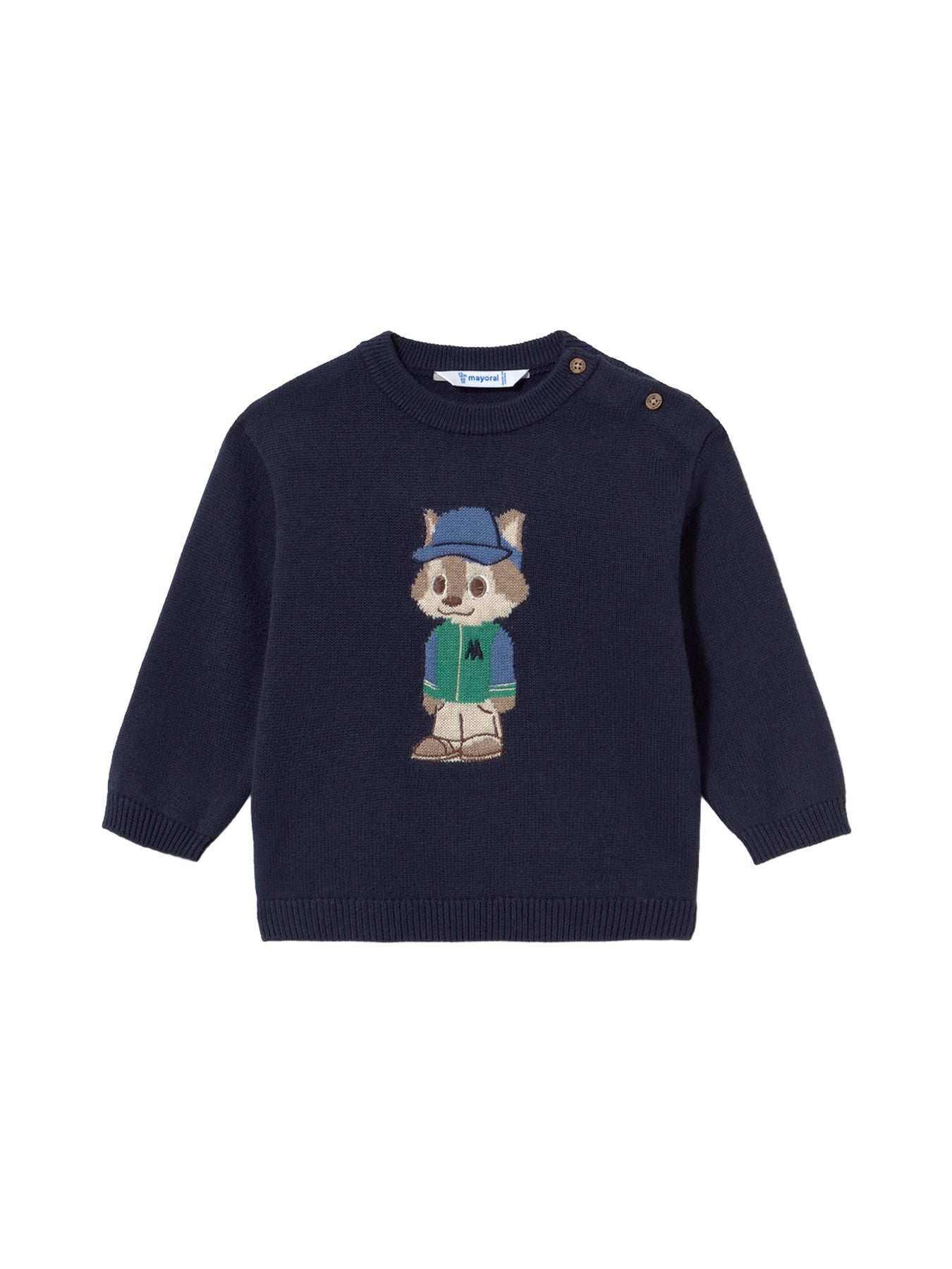 Kids' Cotton & Wool Character Intarsia Jumper