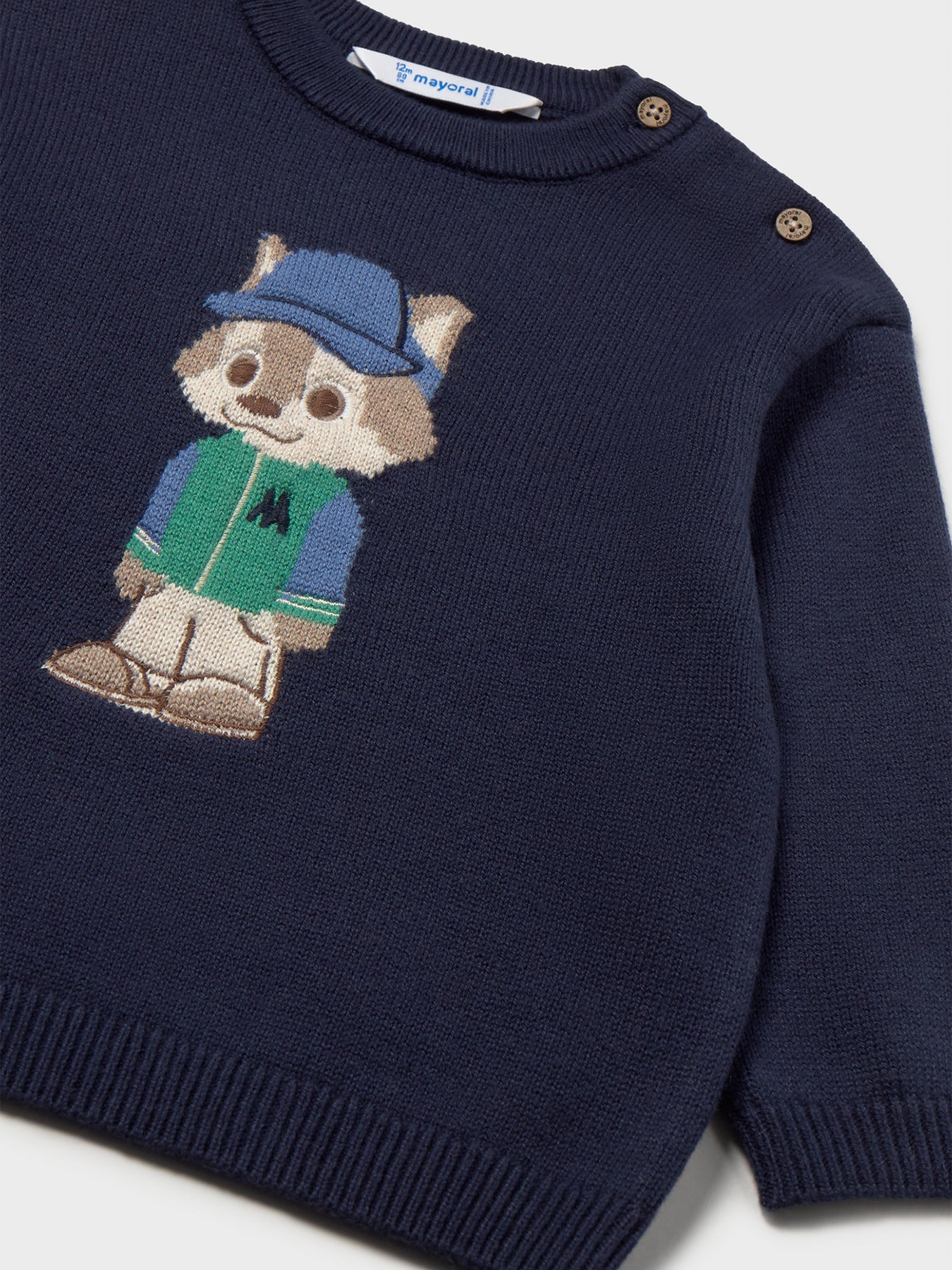 Kids' Cotton & Wool Character Intarsia Jumper