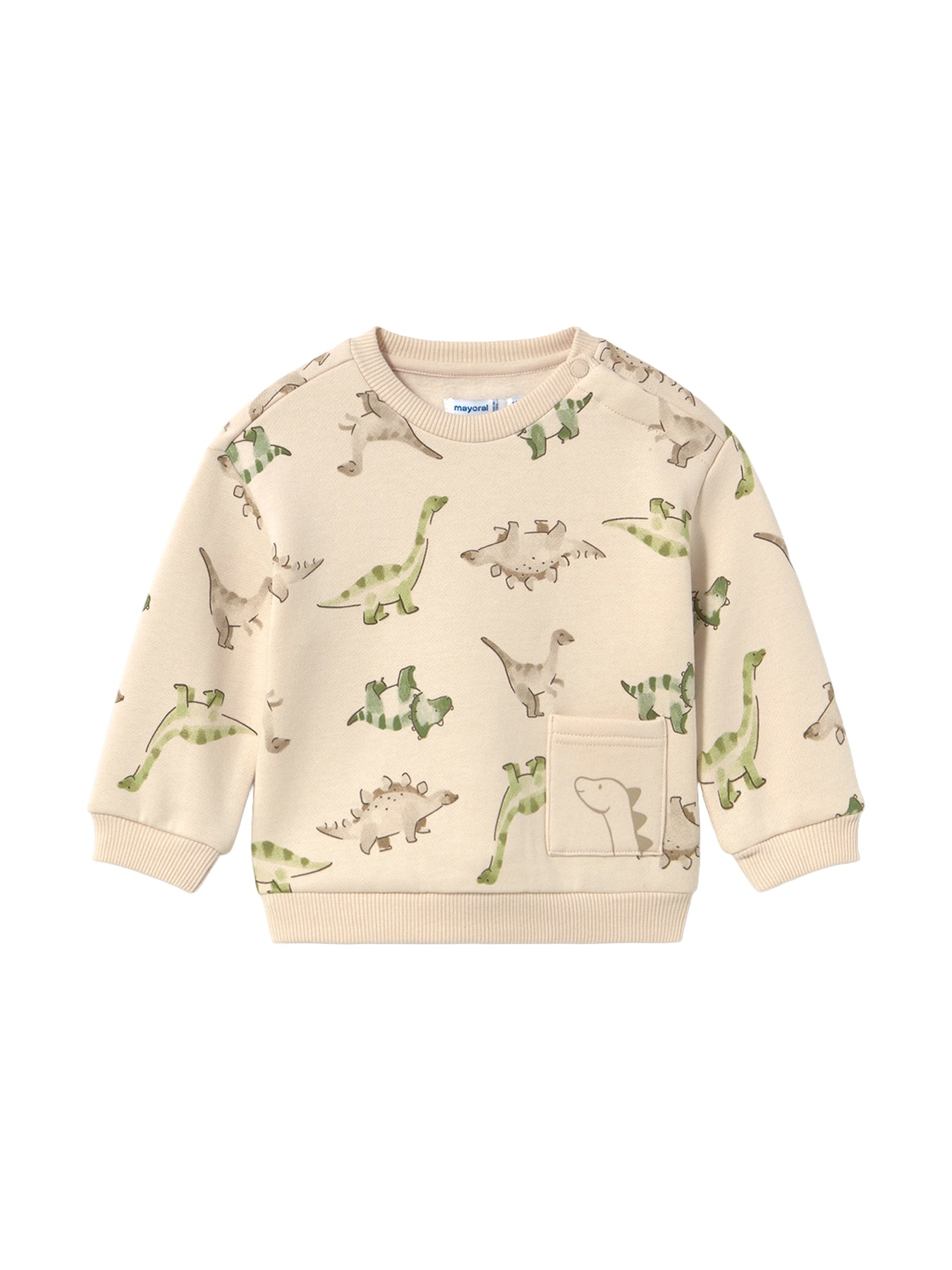 Baby Patterned Sweatshirt Cream