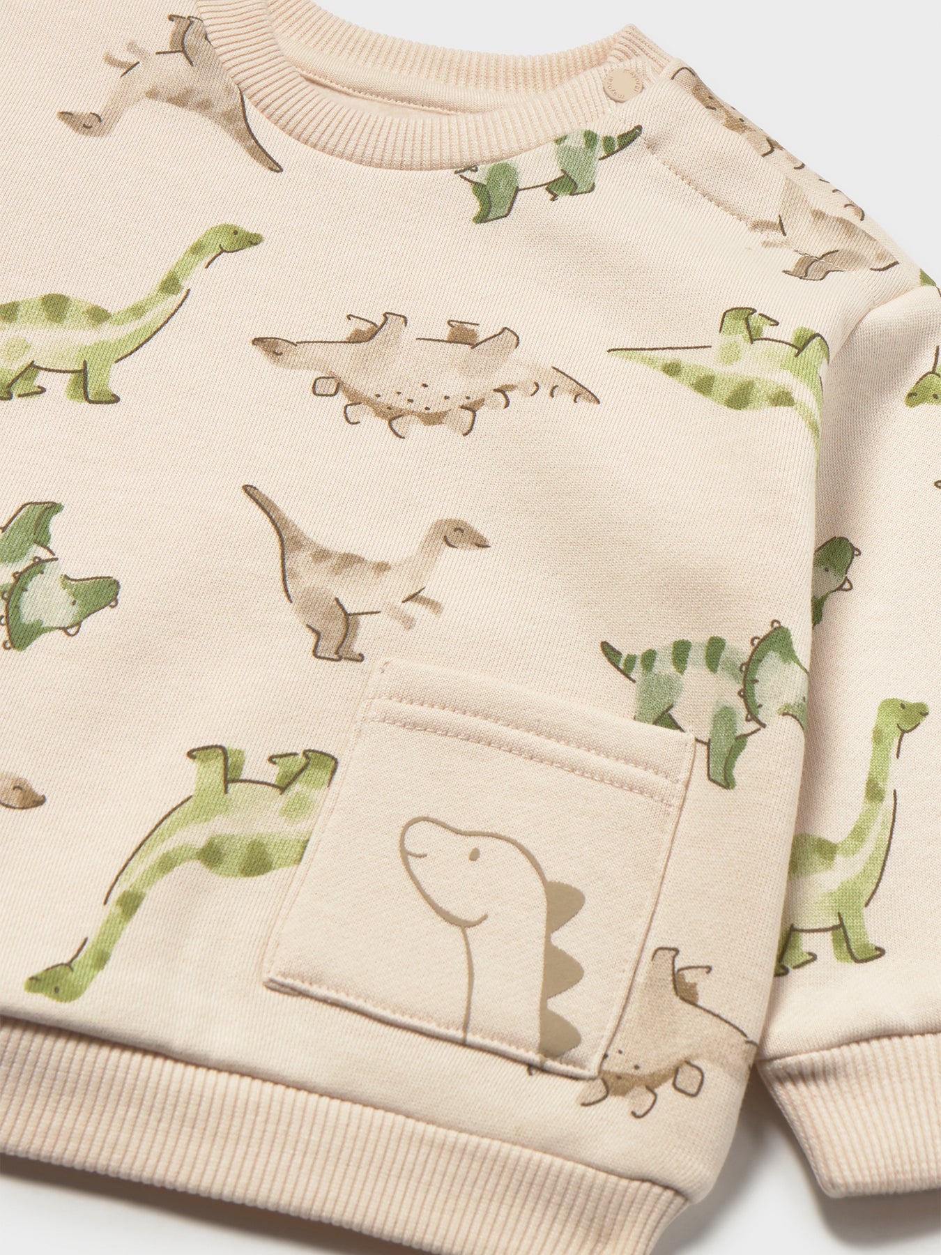 Baby Patterned Sweatshirt Cream