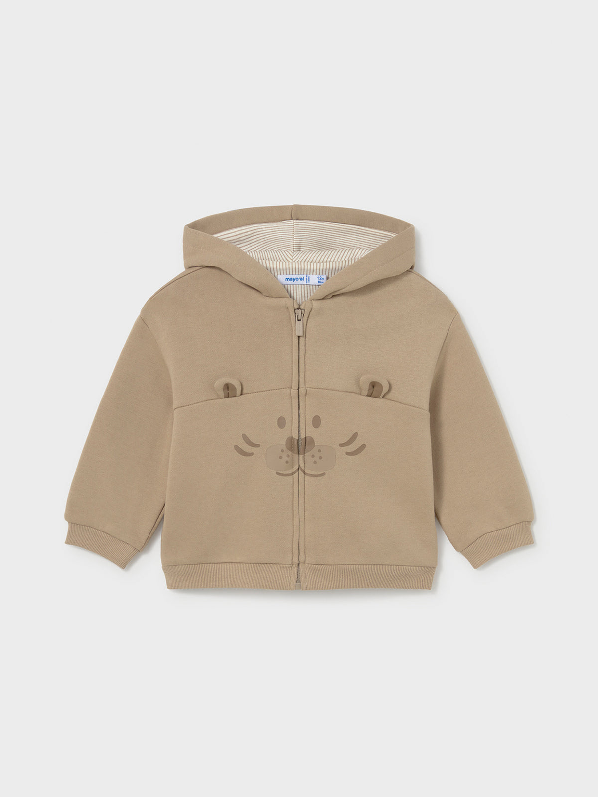 Baby Animal Zip-Up Hoodie - Hazelnut