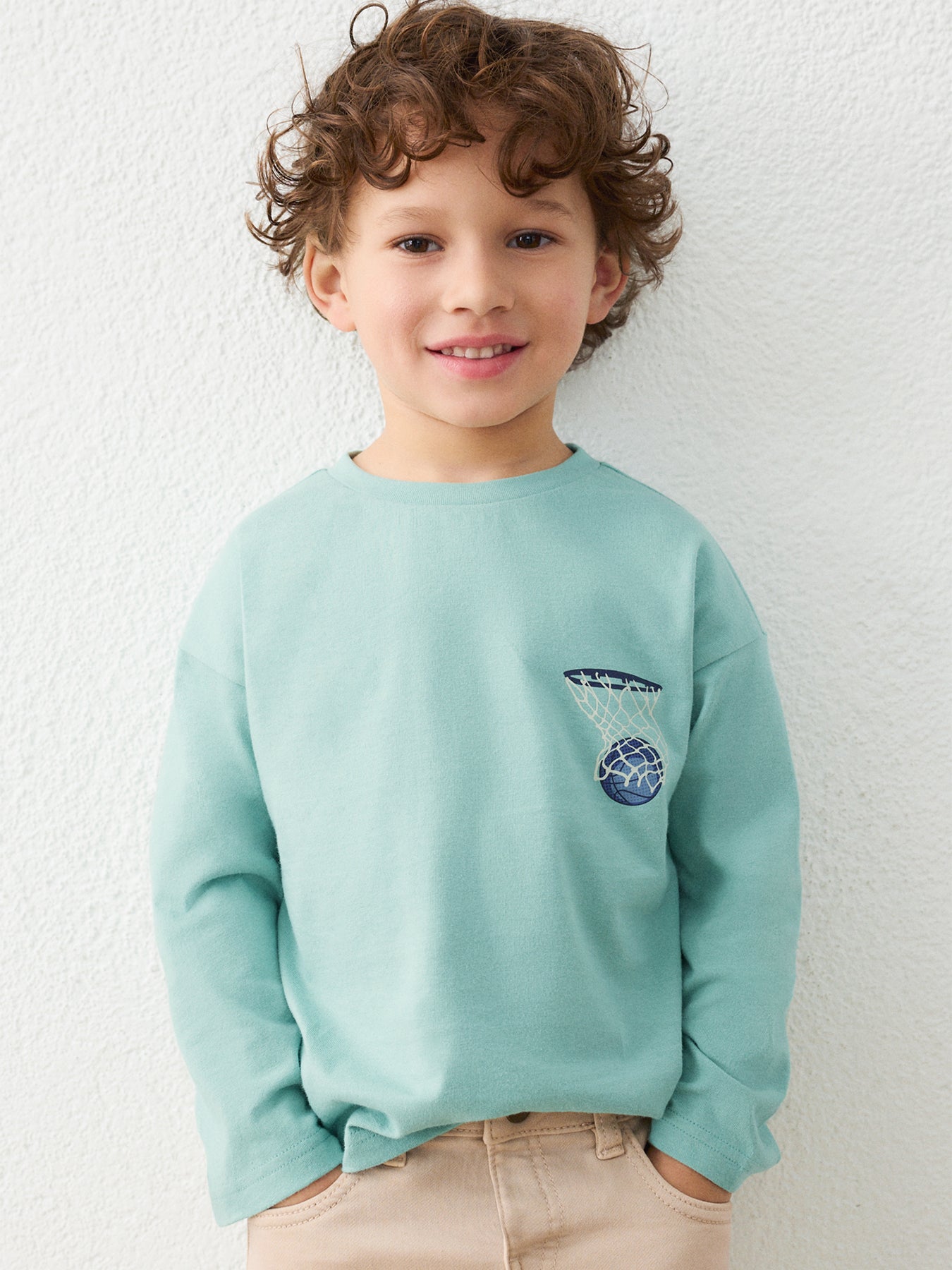 Kids' Back Print Long Sleeve T-Shirt Blue