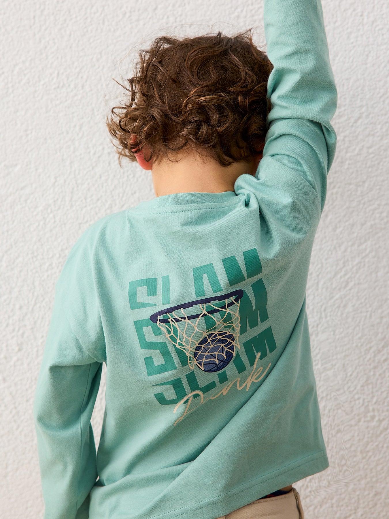 Kids' Back Print Long Sleeve T-Shirt Blue