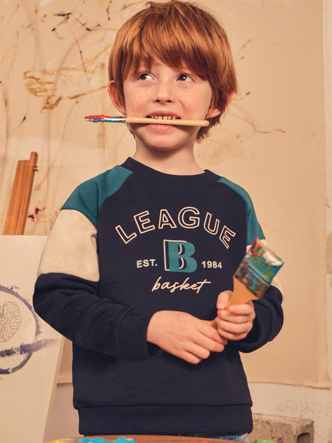 Kids' Colour Block Sweatshirt Blue