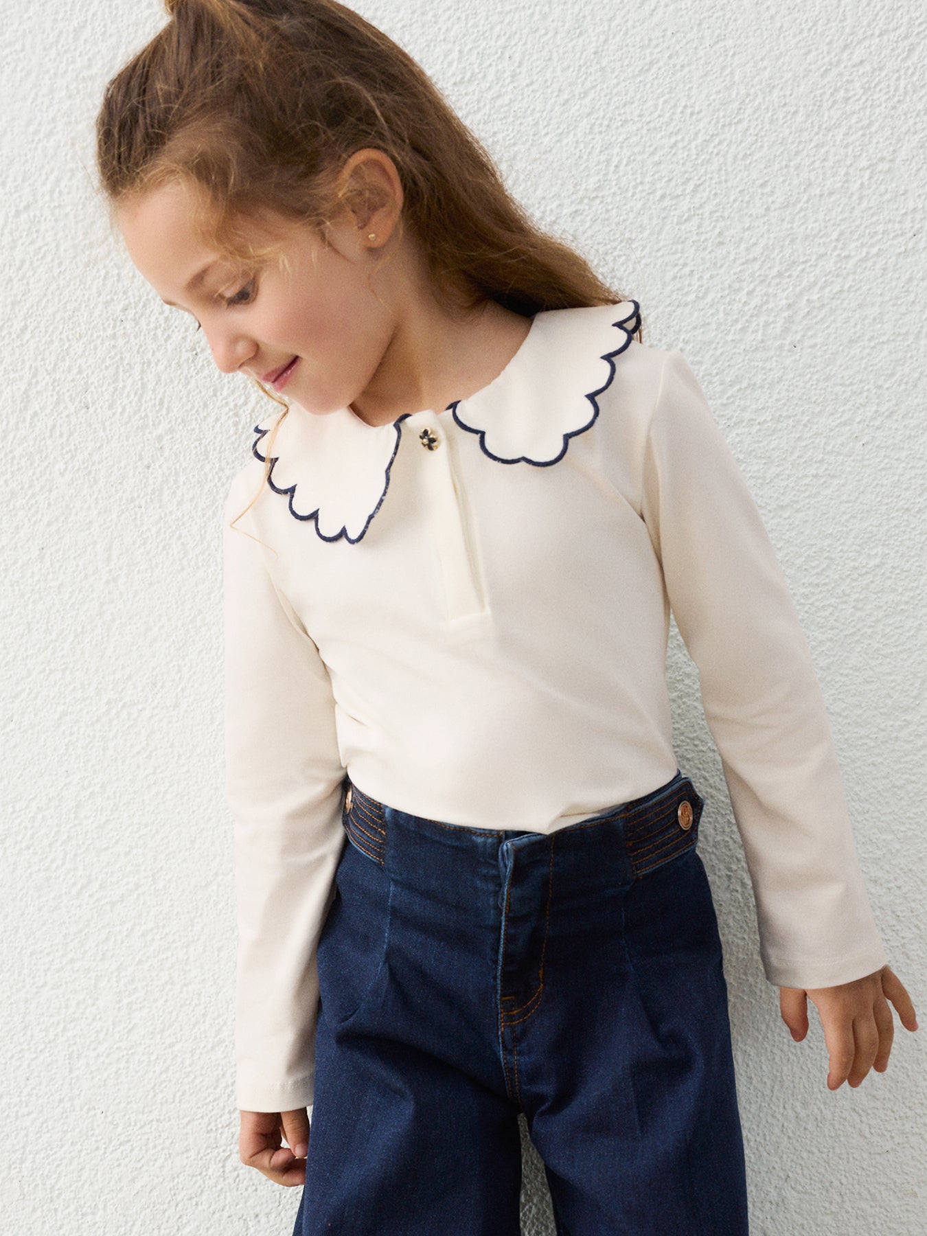 Kids' Polo Top Cream