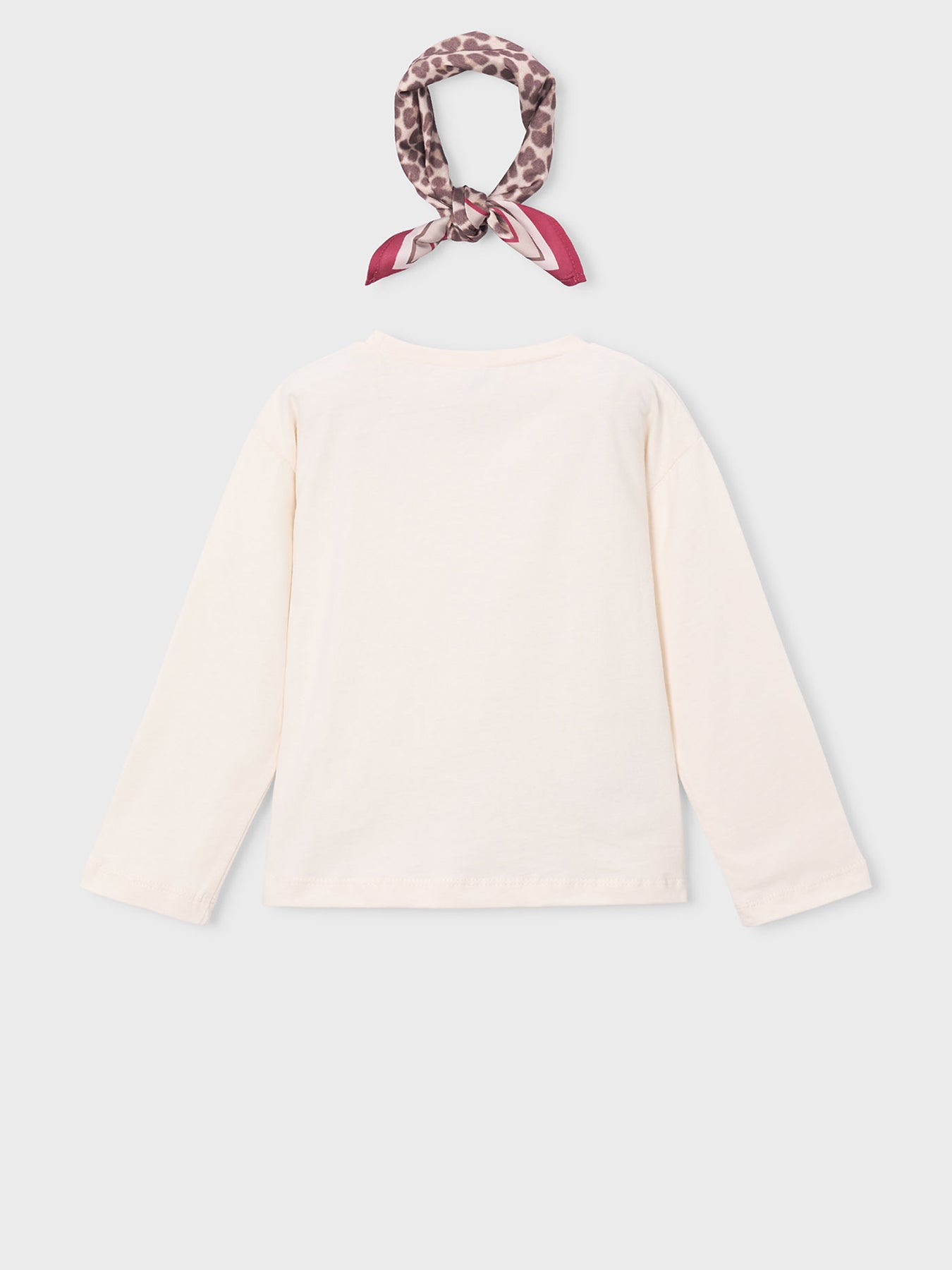 Kids' Long Sleeve Scarf T-Shirt Pink
