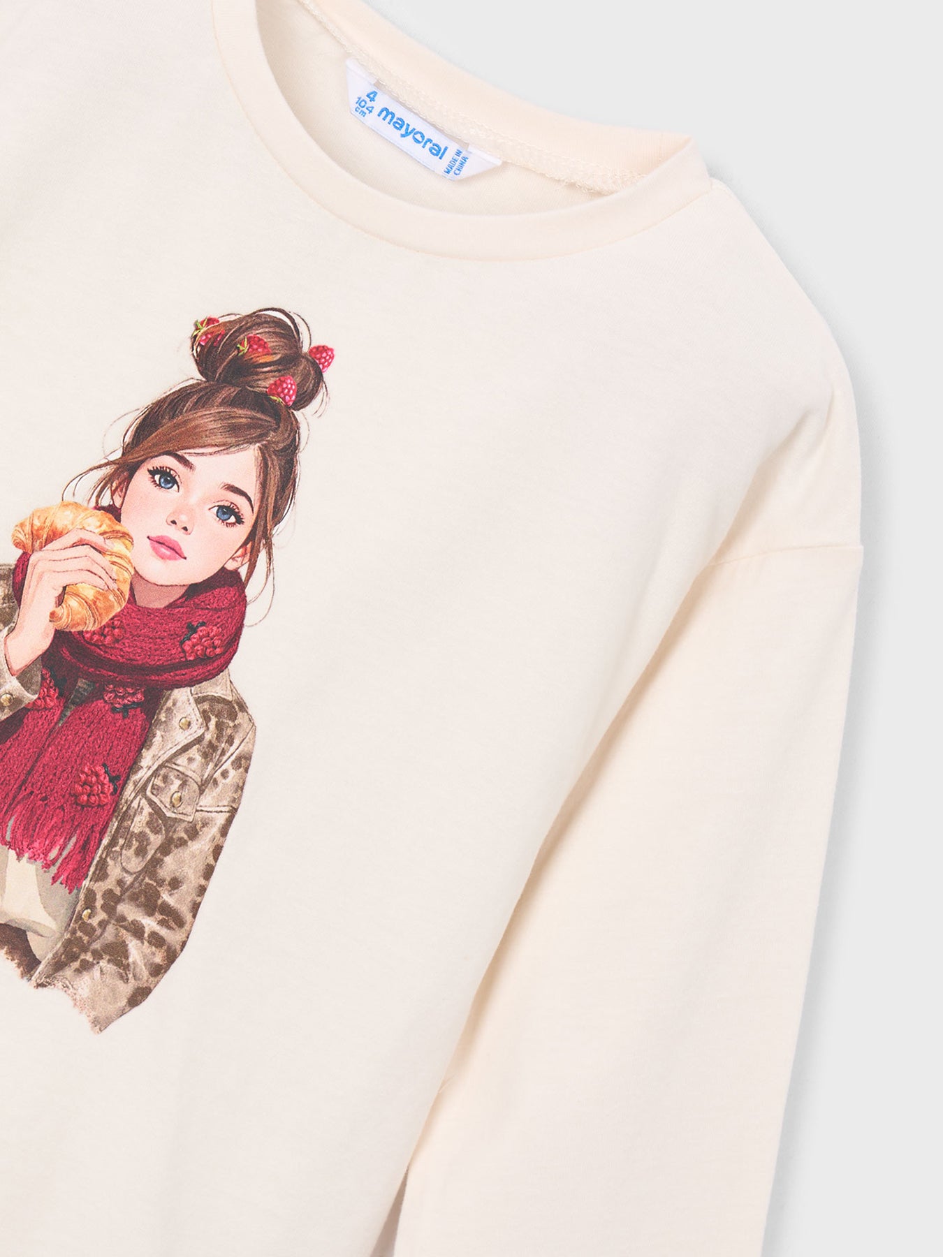 Kids' Long Sleeve Scarf T-Shirt Pink