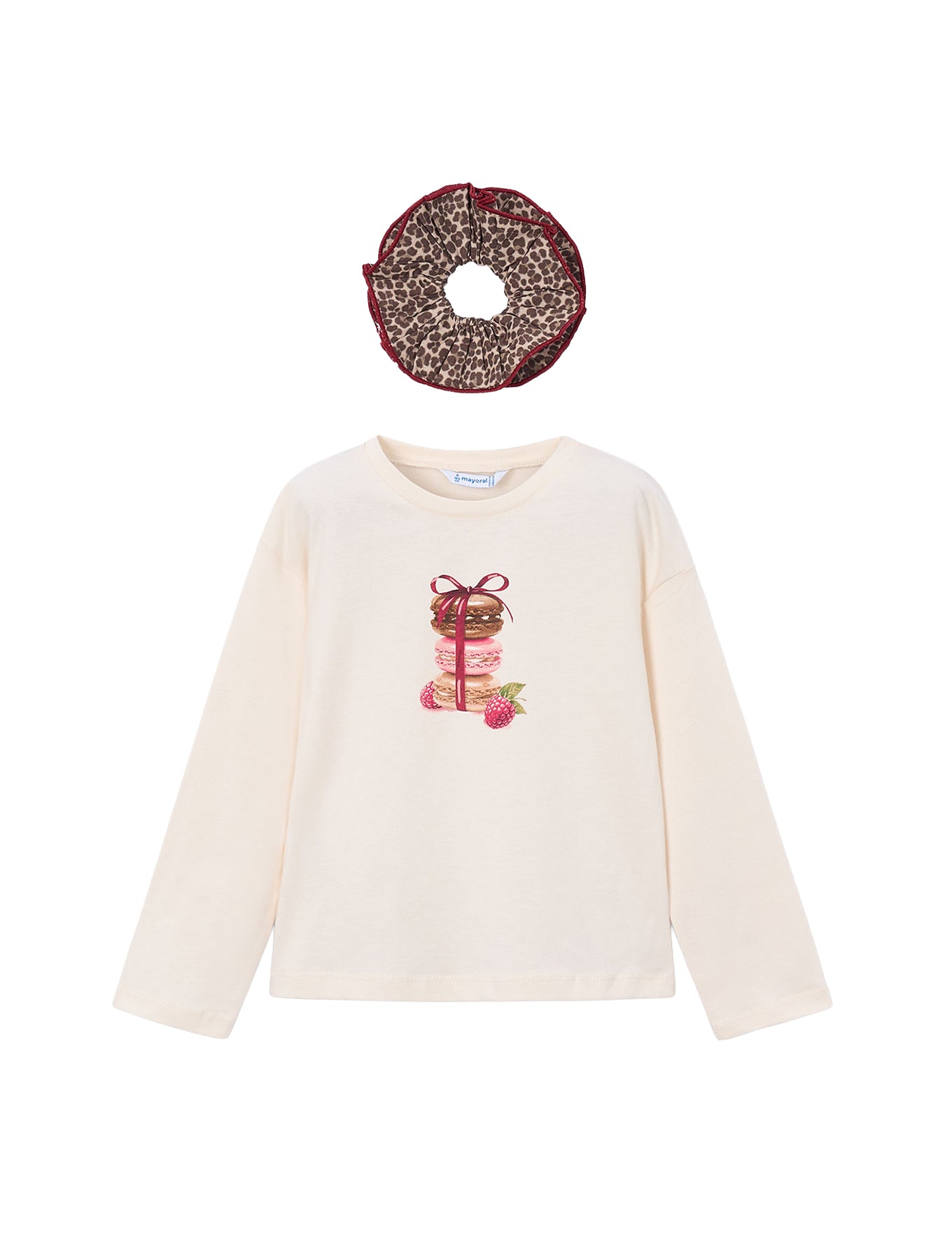 Kids' Long Sleeve T-Shirt With Print Hair Tie