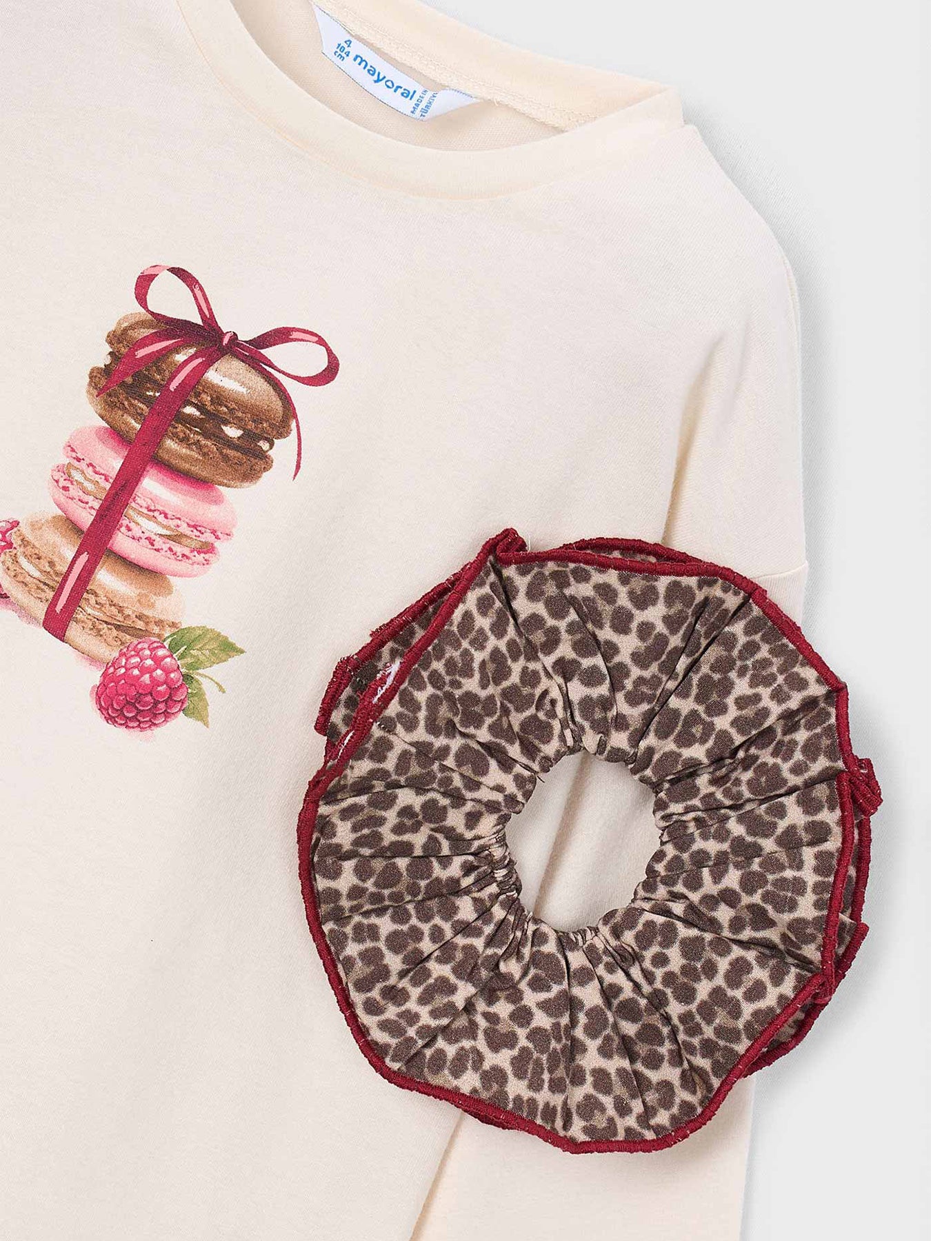 Kids' Long Sleeve T-Shirt With Print Hair Tie