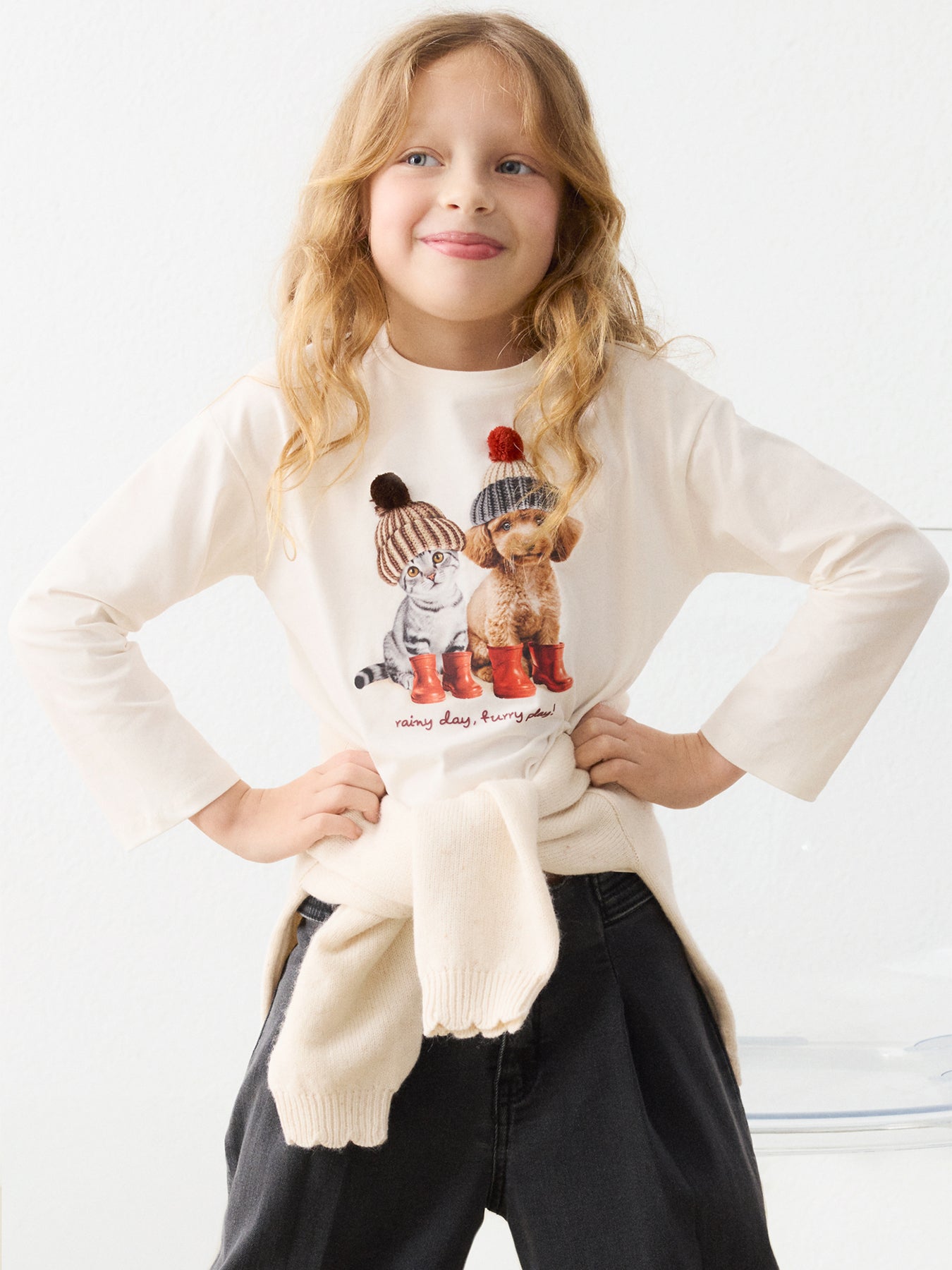 Kids' Long Sleeve T-Shirt Cream