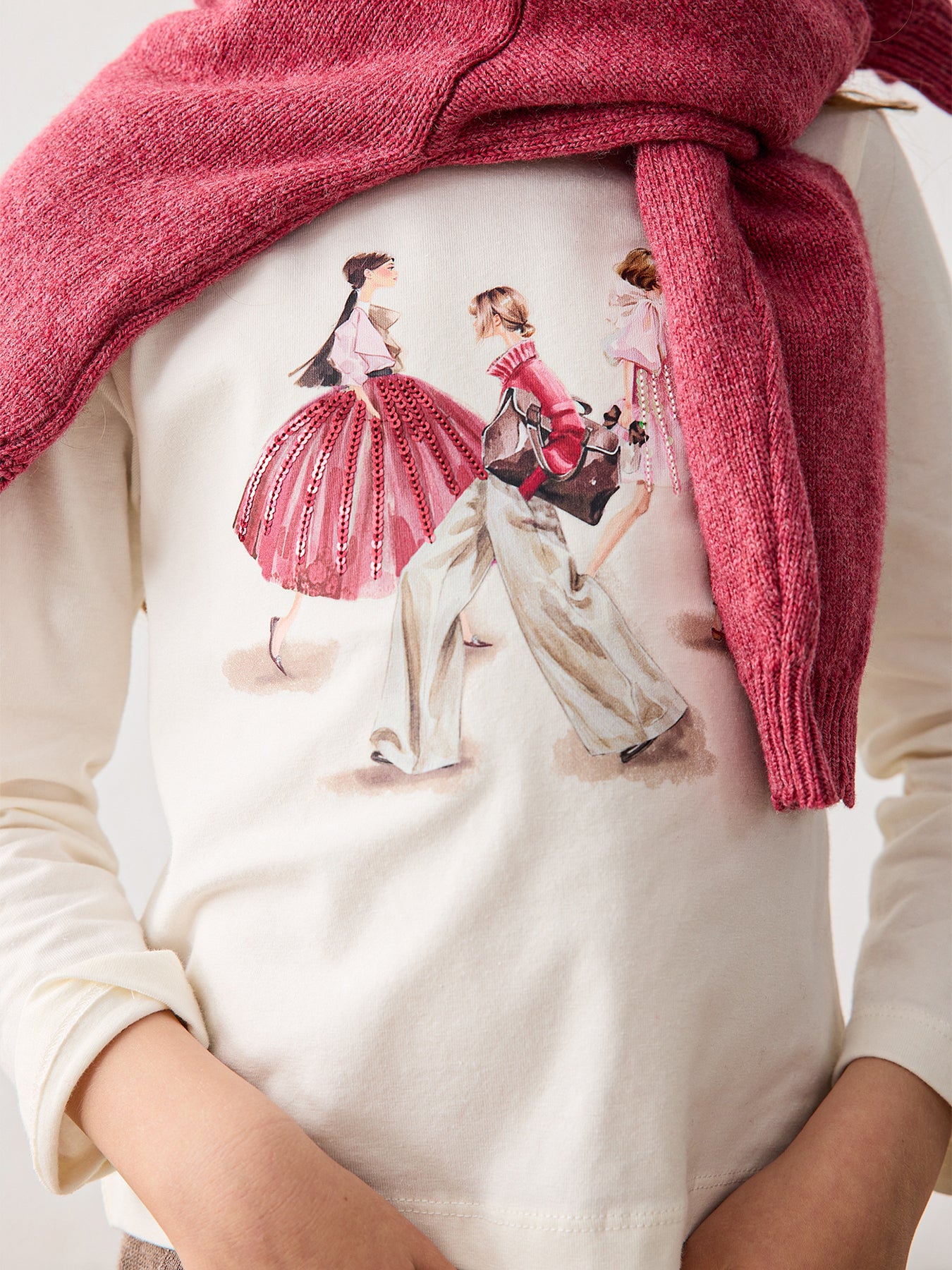 Kids' Long Sleeve Shirt Top Cream