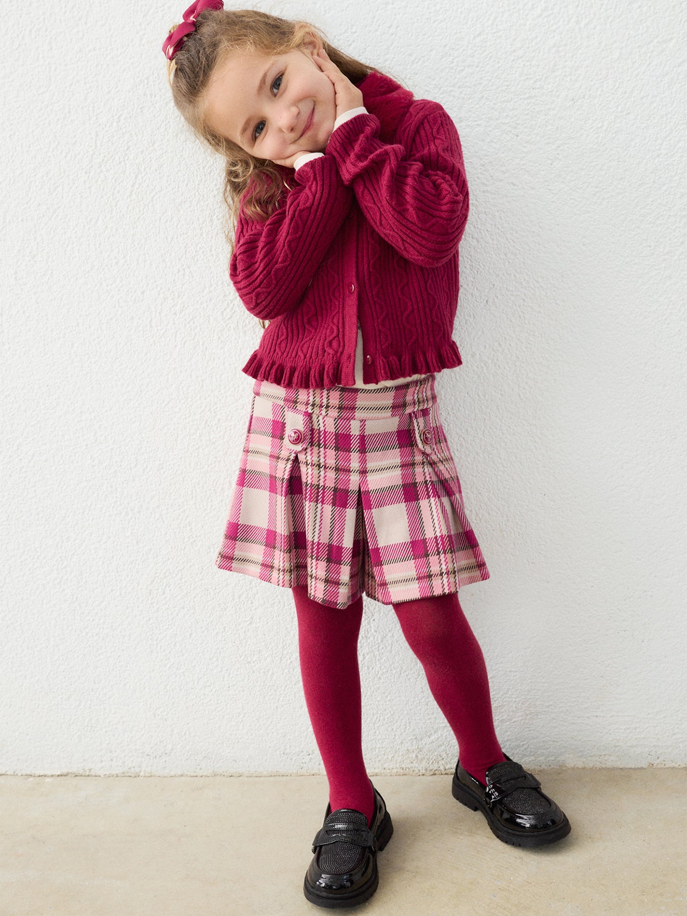 Kids' Checked Shorts Pink