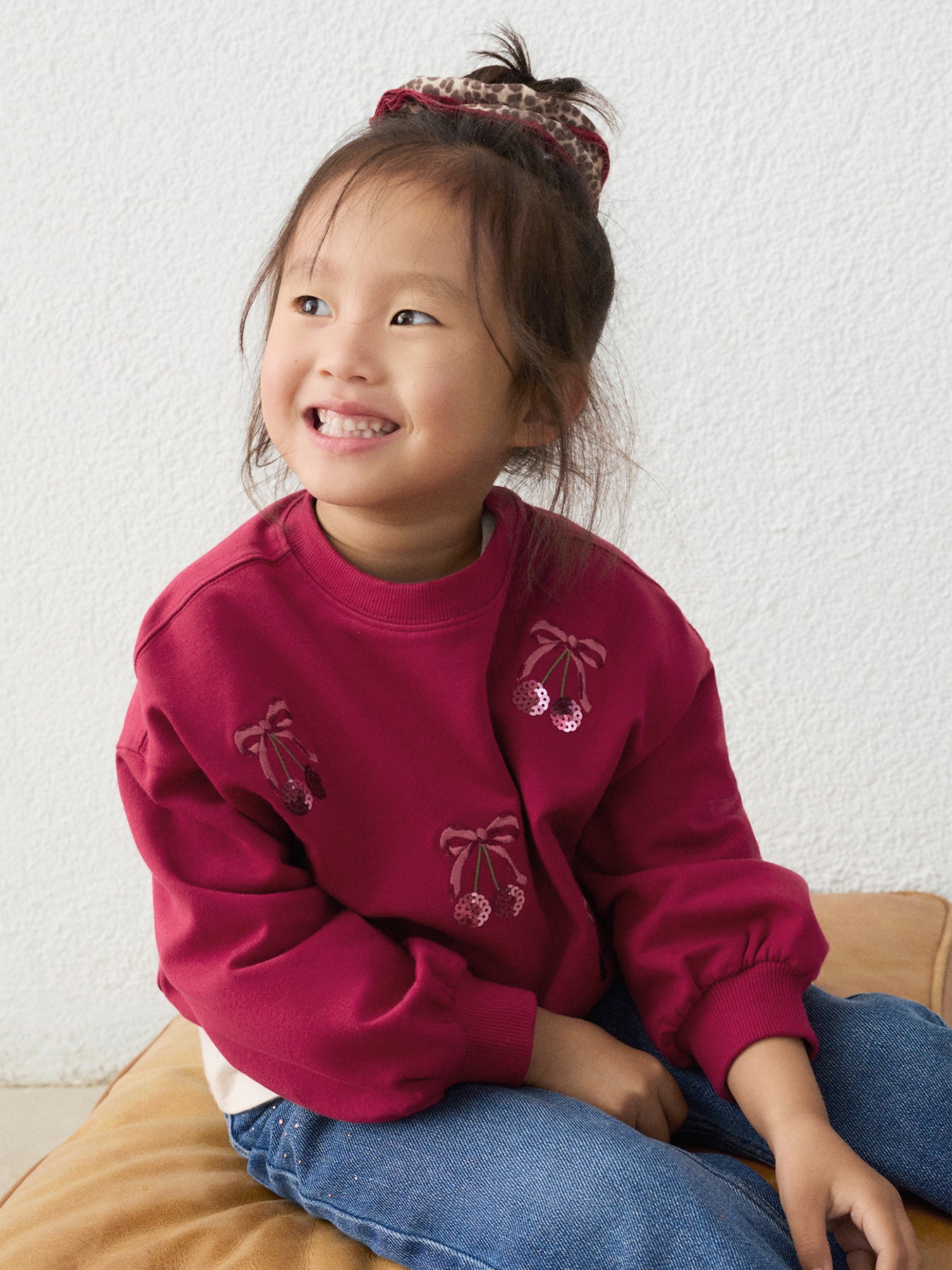 Kids' Embroidered Sweatshirt Pink