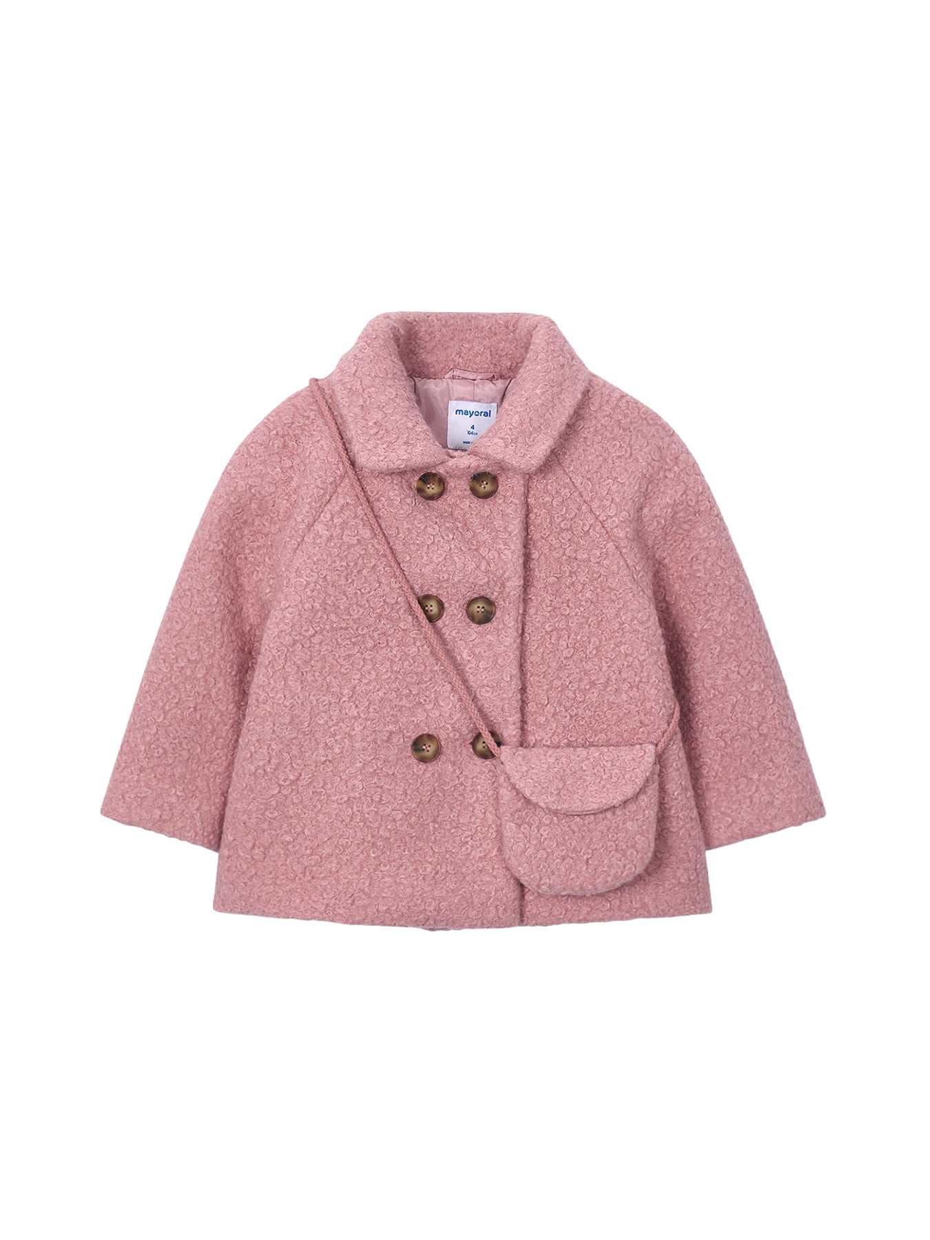 Kids’ Bouclé Coat with Purse