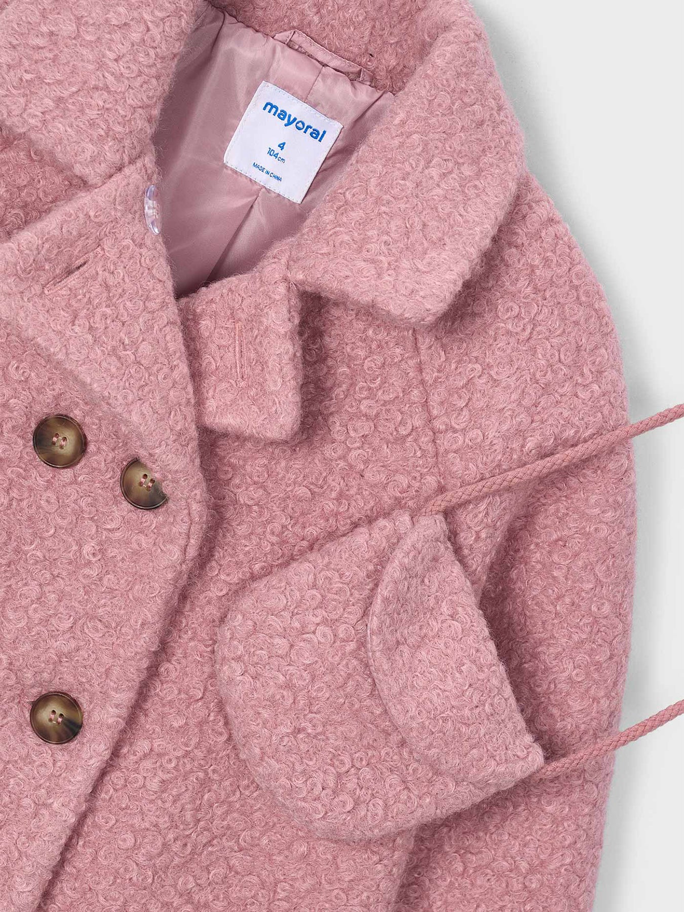 Kids’ Bouclé Coat with Purse