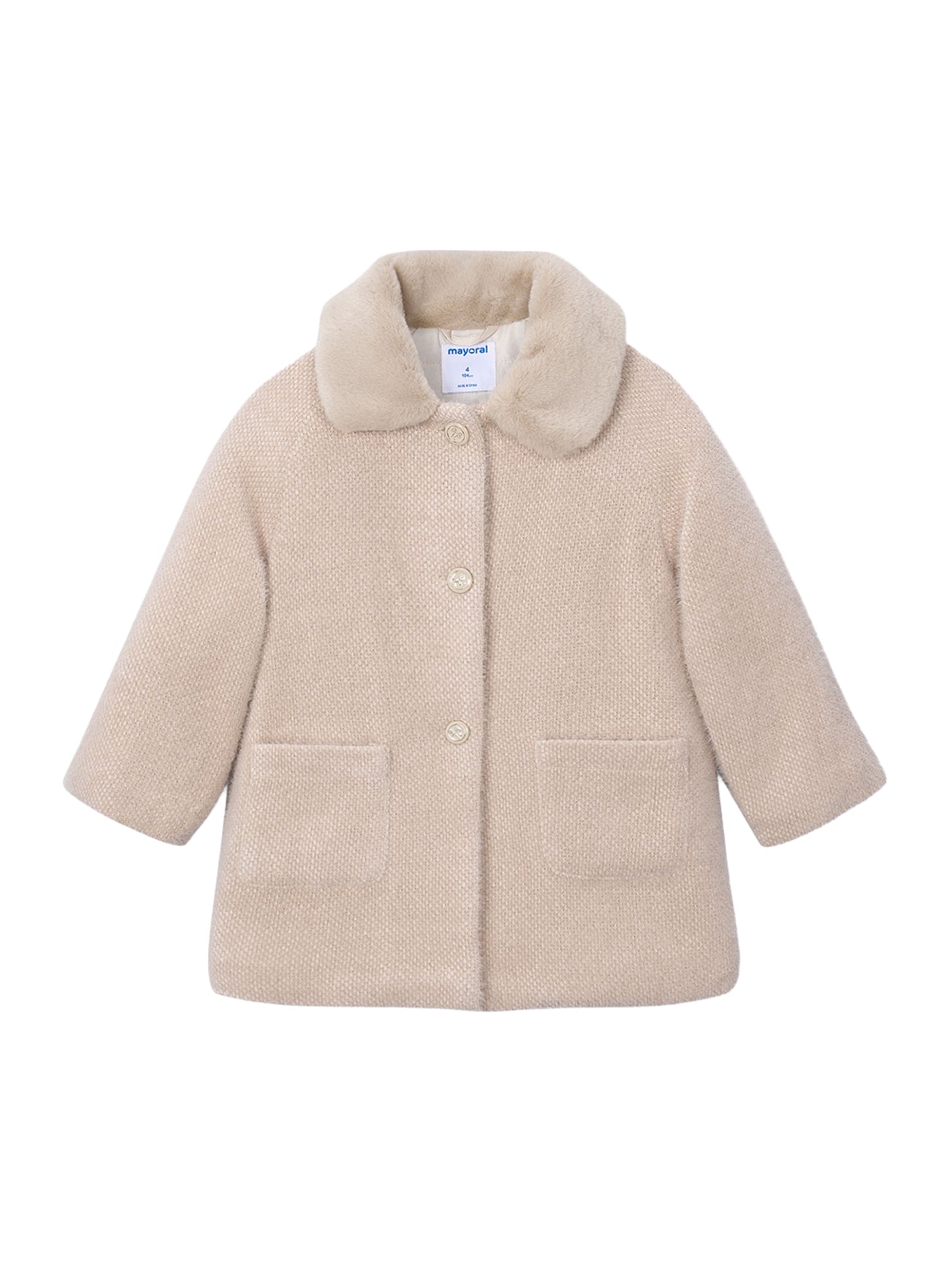 Kids’ Knitted Faux Fur Coat