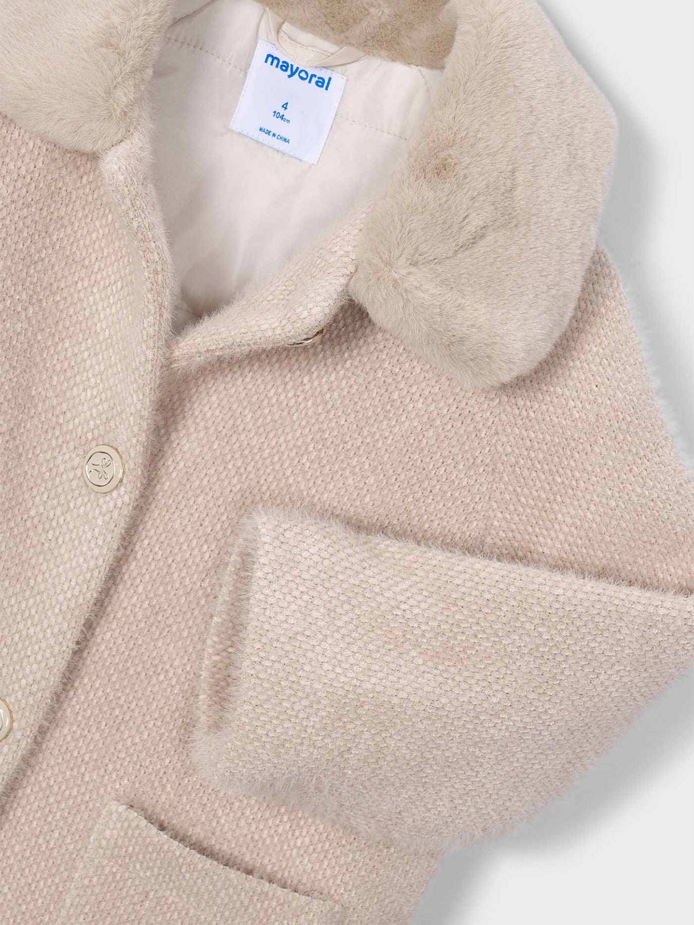 Kids’ Knitted Faux Fur Coat